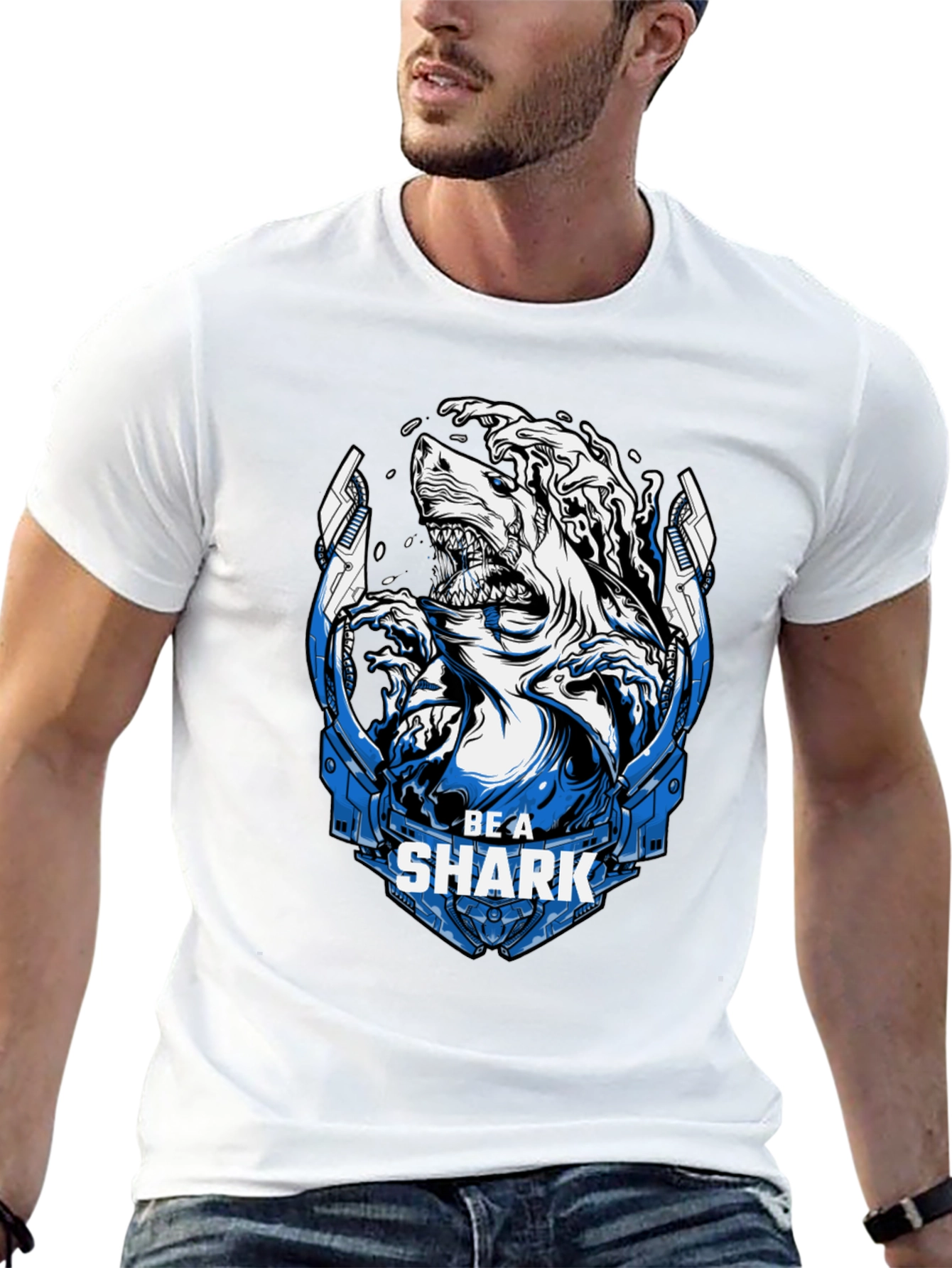 Be A Shark Graphic Tee - Bold Statement T-Shirt