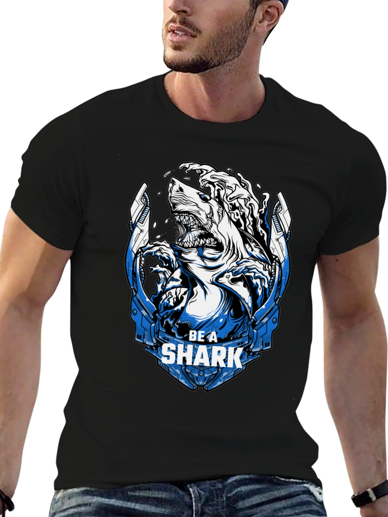 Be A Shark Graphic Tee - Bold Statement T-Shirt