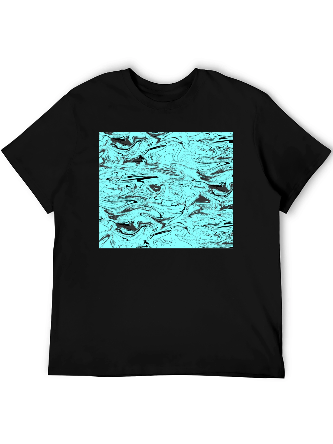 Abstract Swirl Graphic Tee - Mens Black T-Shirt