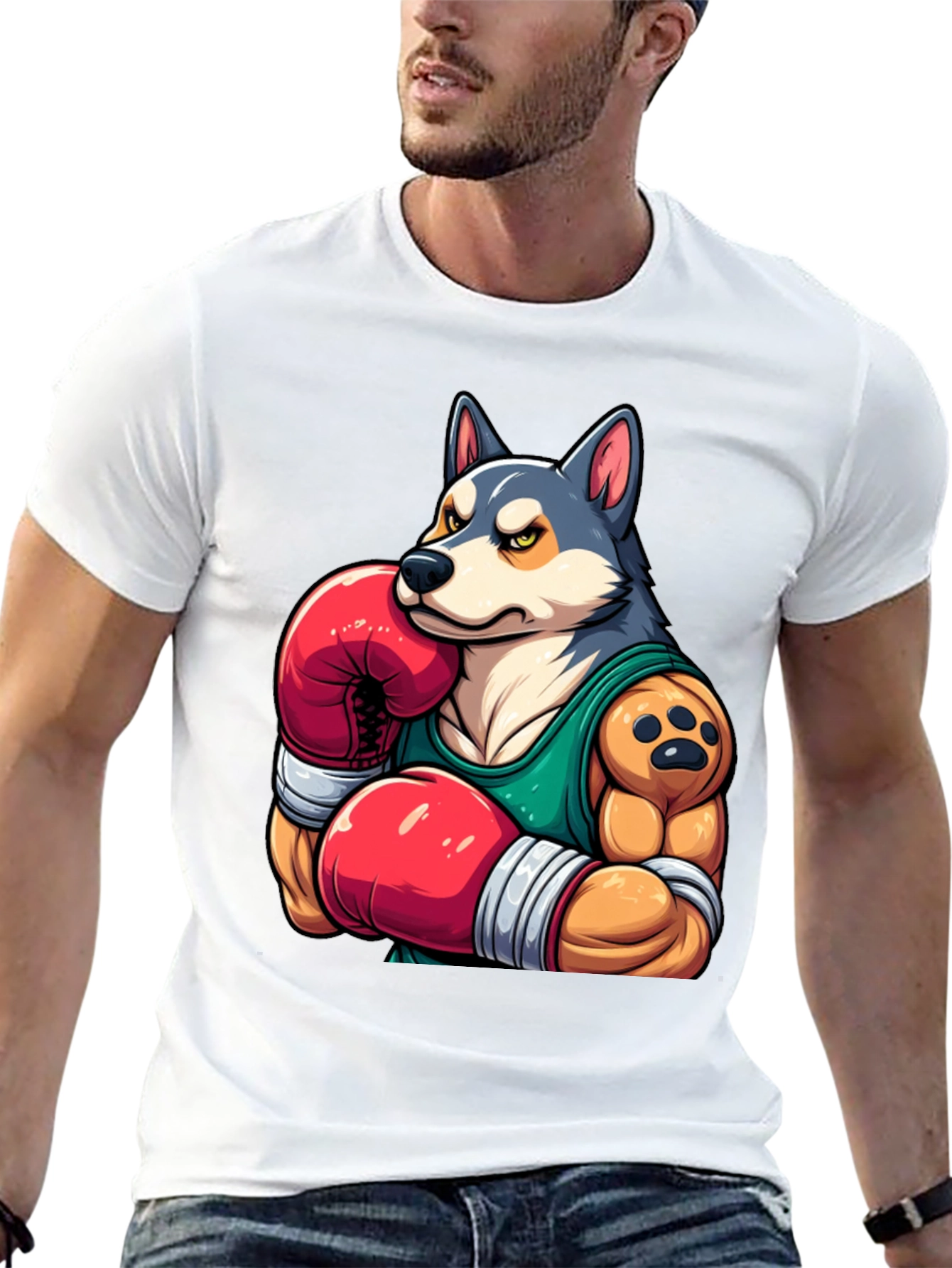 Boxer Dog Graphic Tee - Mens Black T-Shirt