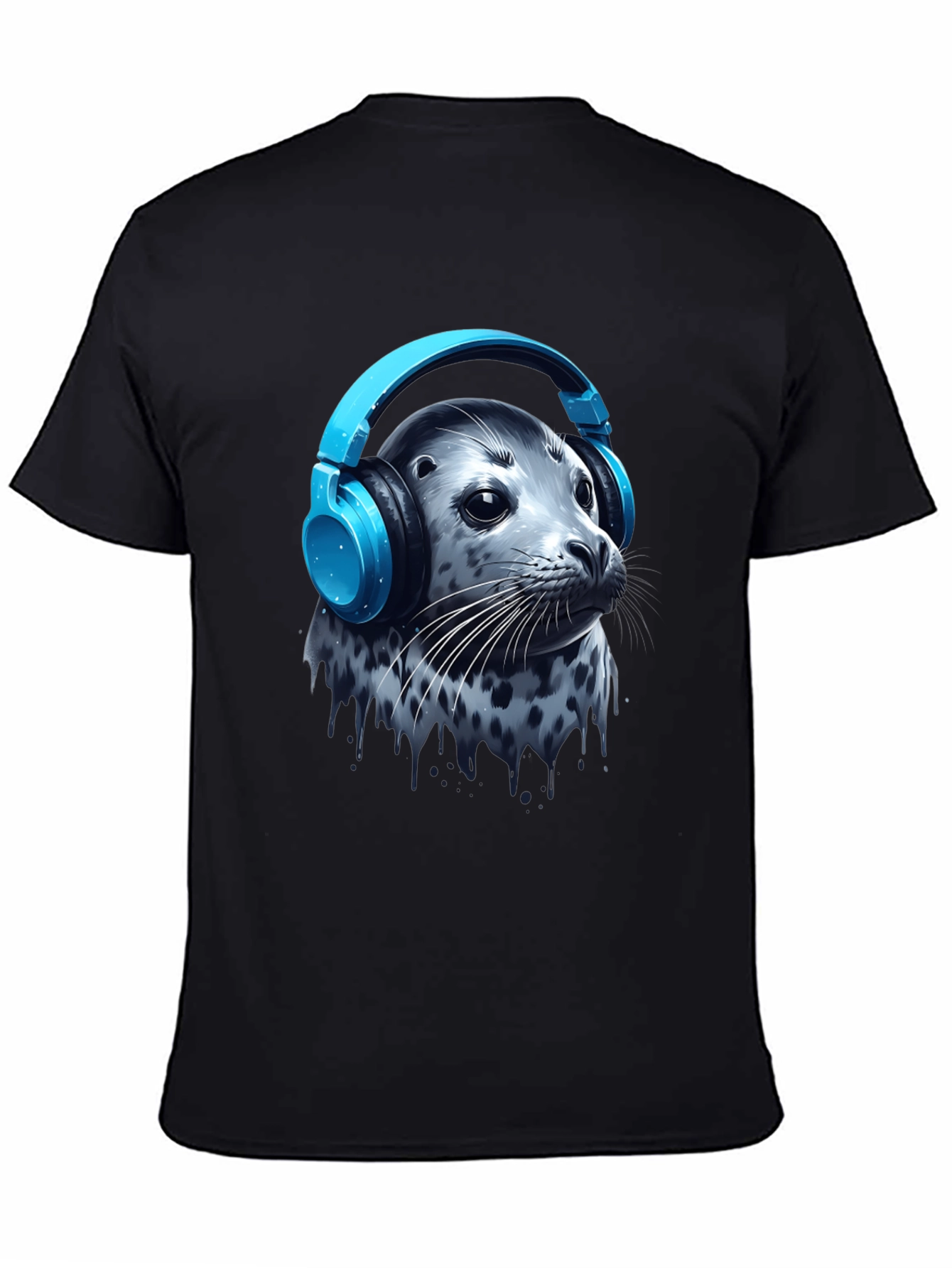 Seal with Headphones T-Shirt - Cool Graphic Tee