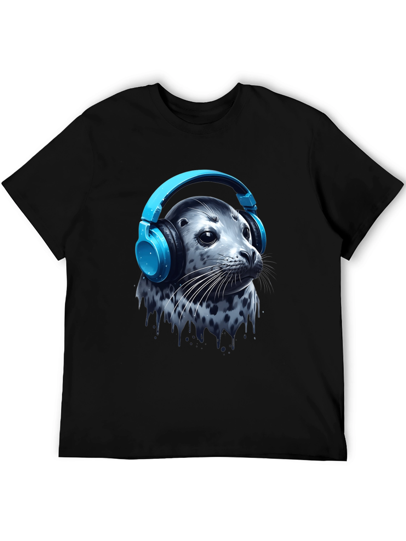 Seal with Headphones T-Shirt - Cool Graphic Tee