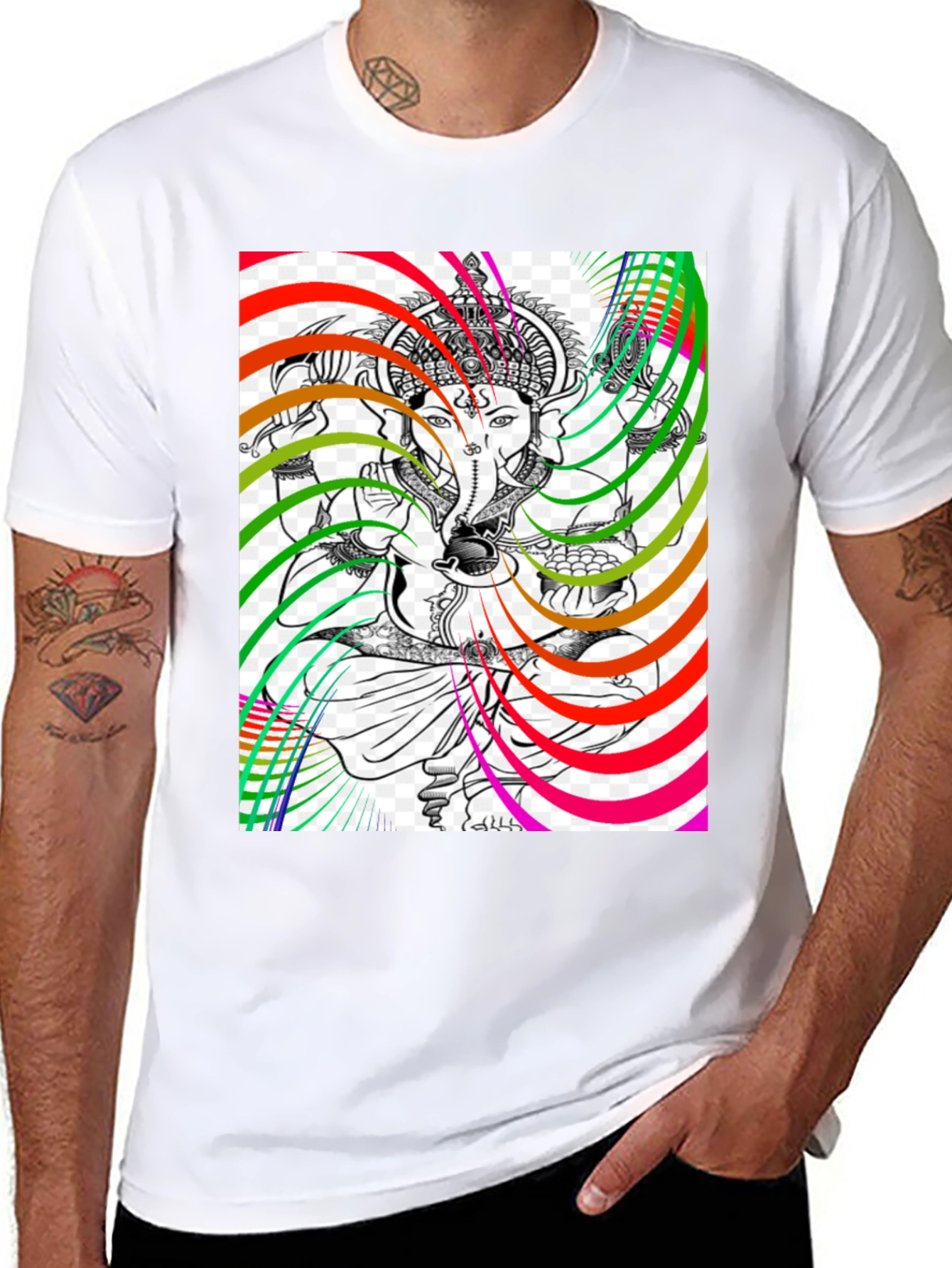 Ganesha Psychedelic Art Graphic T-Shirt