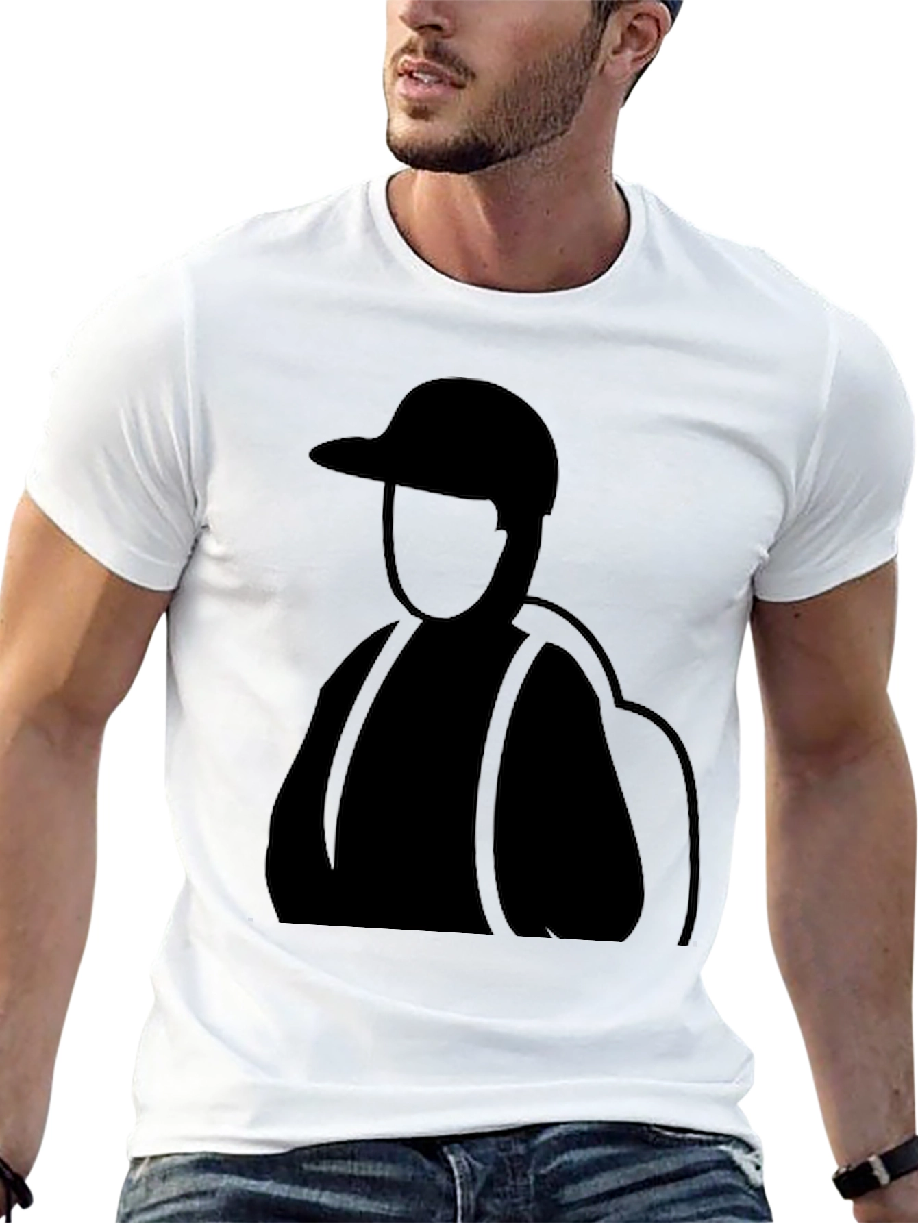 Black T-Shirt with Backpacker Design