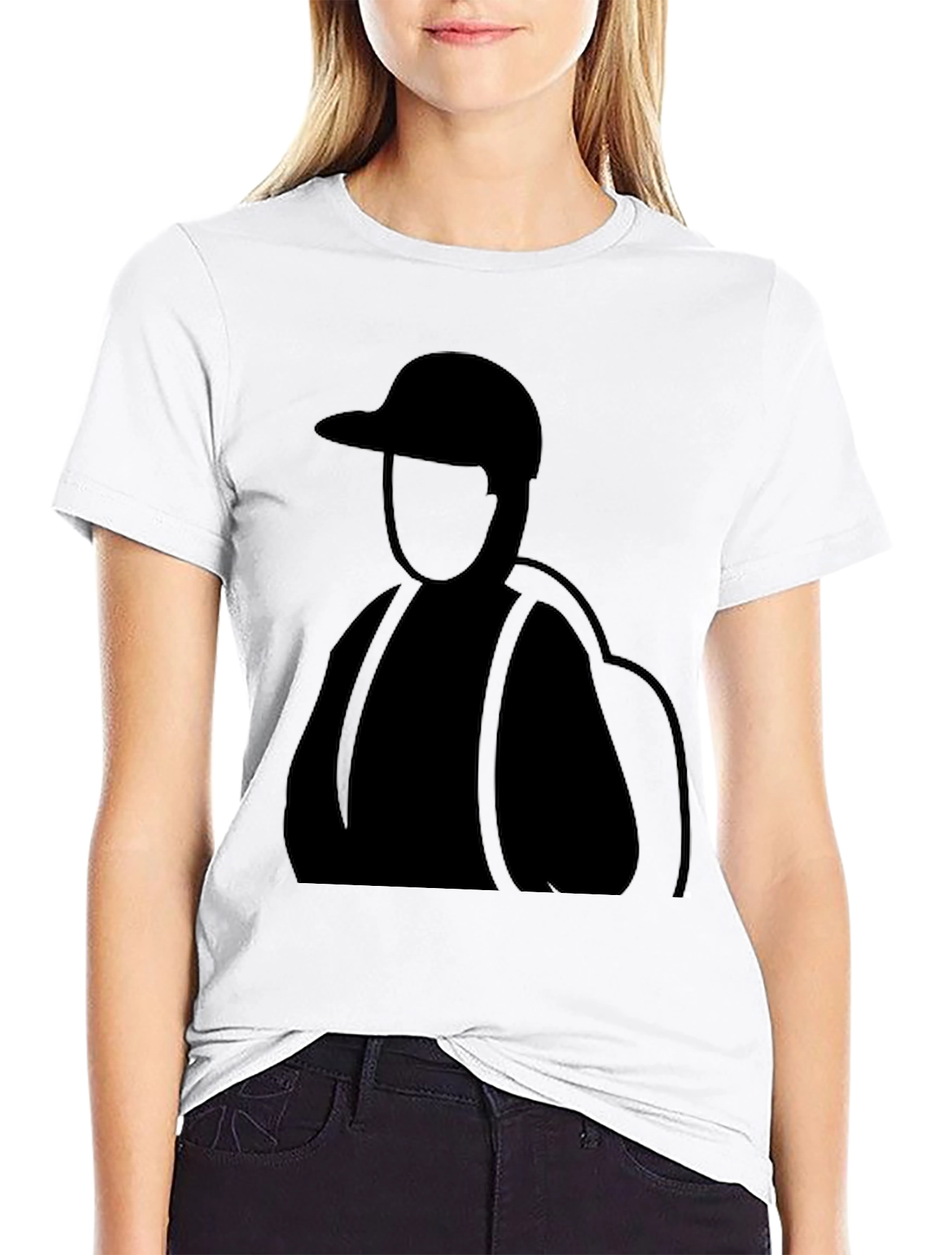 Black T-Shirt with Backpacker Design