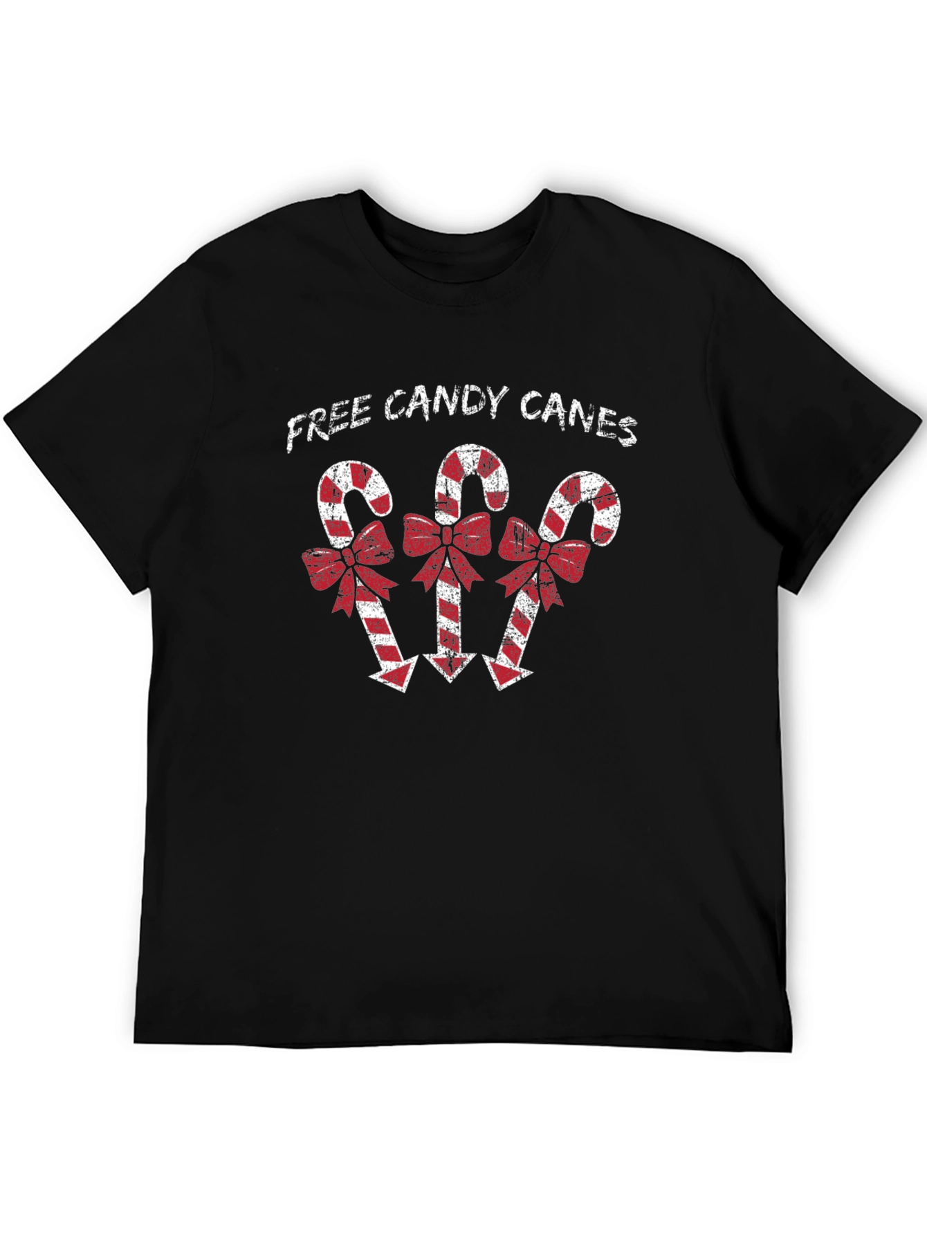 Festive Candy Cane Graphic Tee - Holiday Season