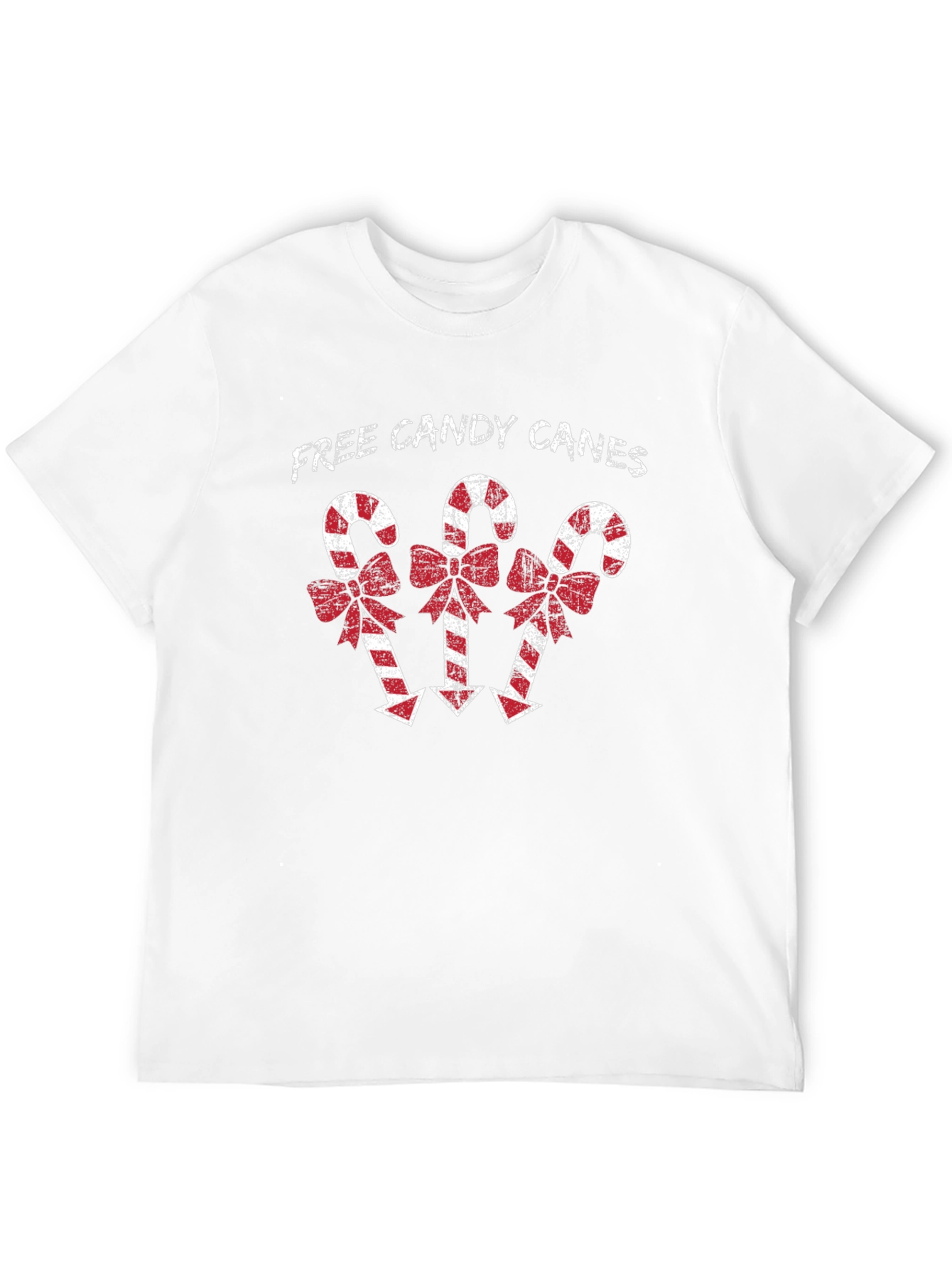 Festive Candy Cane Graphic Tee - Holiday Season