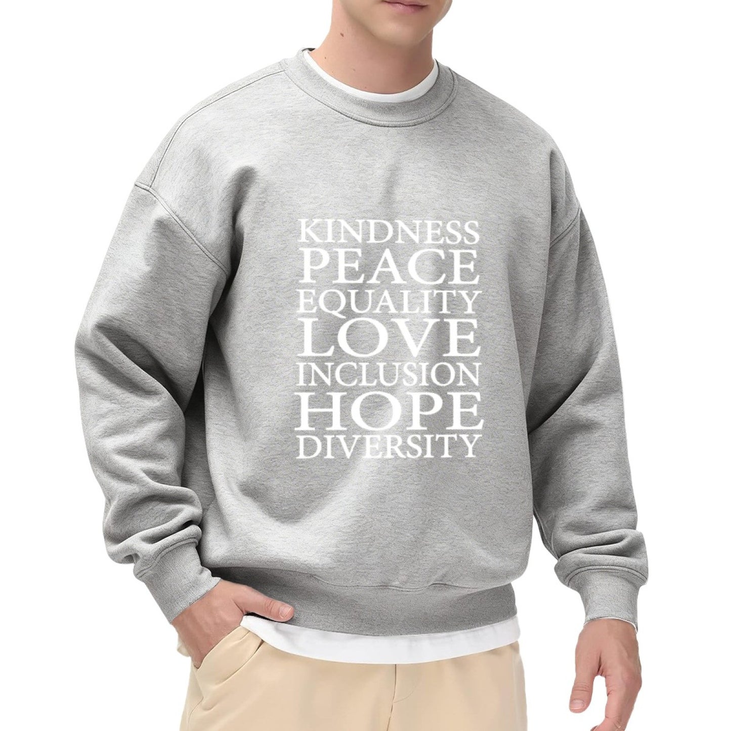"Kindness Peace Love" Values-Focused Crewneck Sweatshirt
