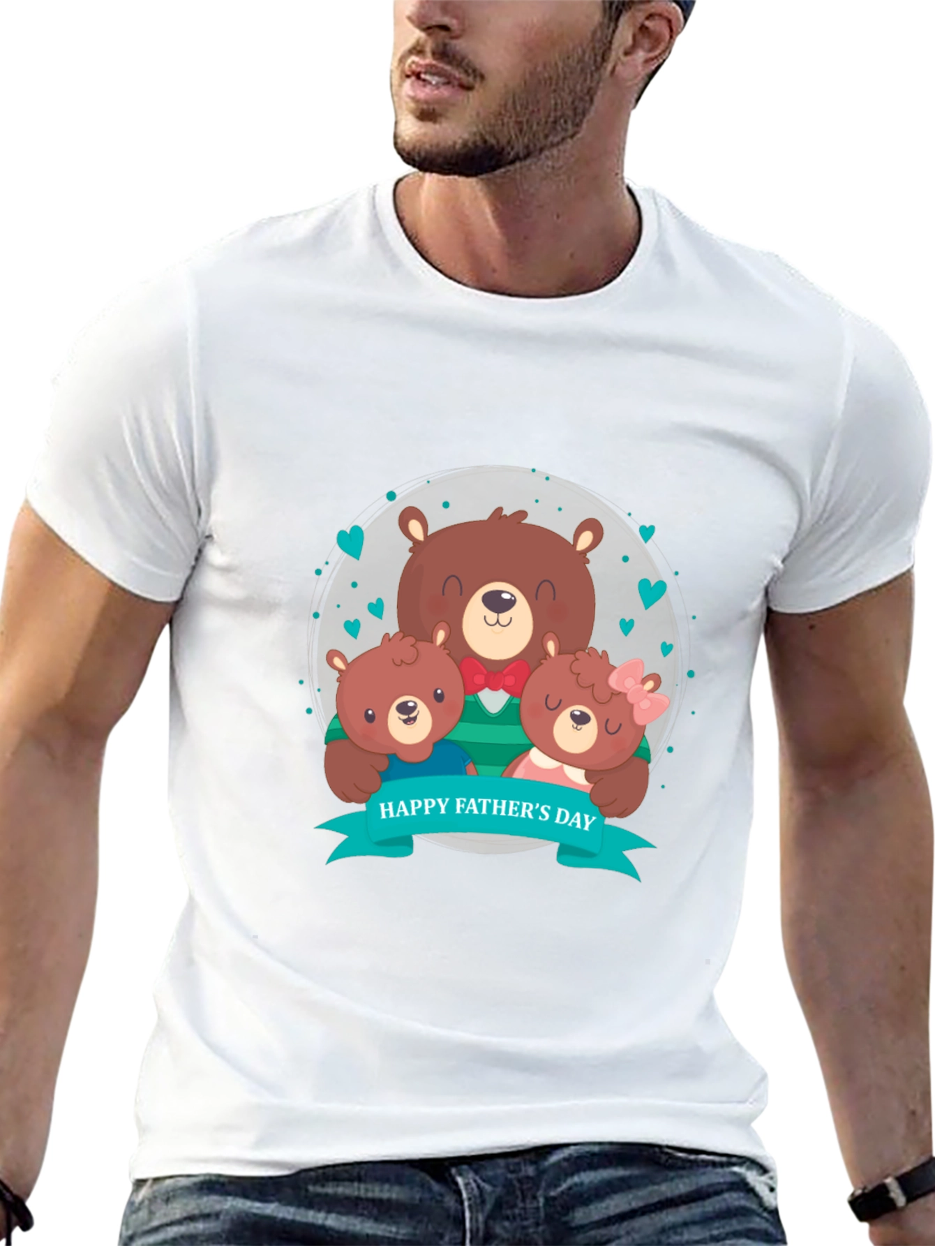 Fathers Day Bear Family Graphic Tee