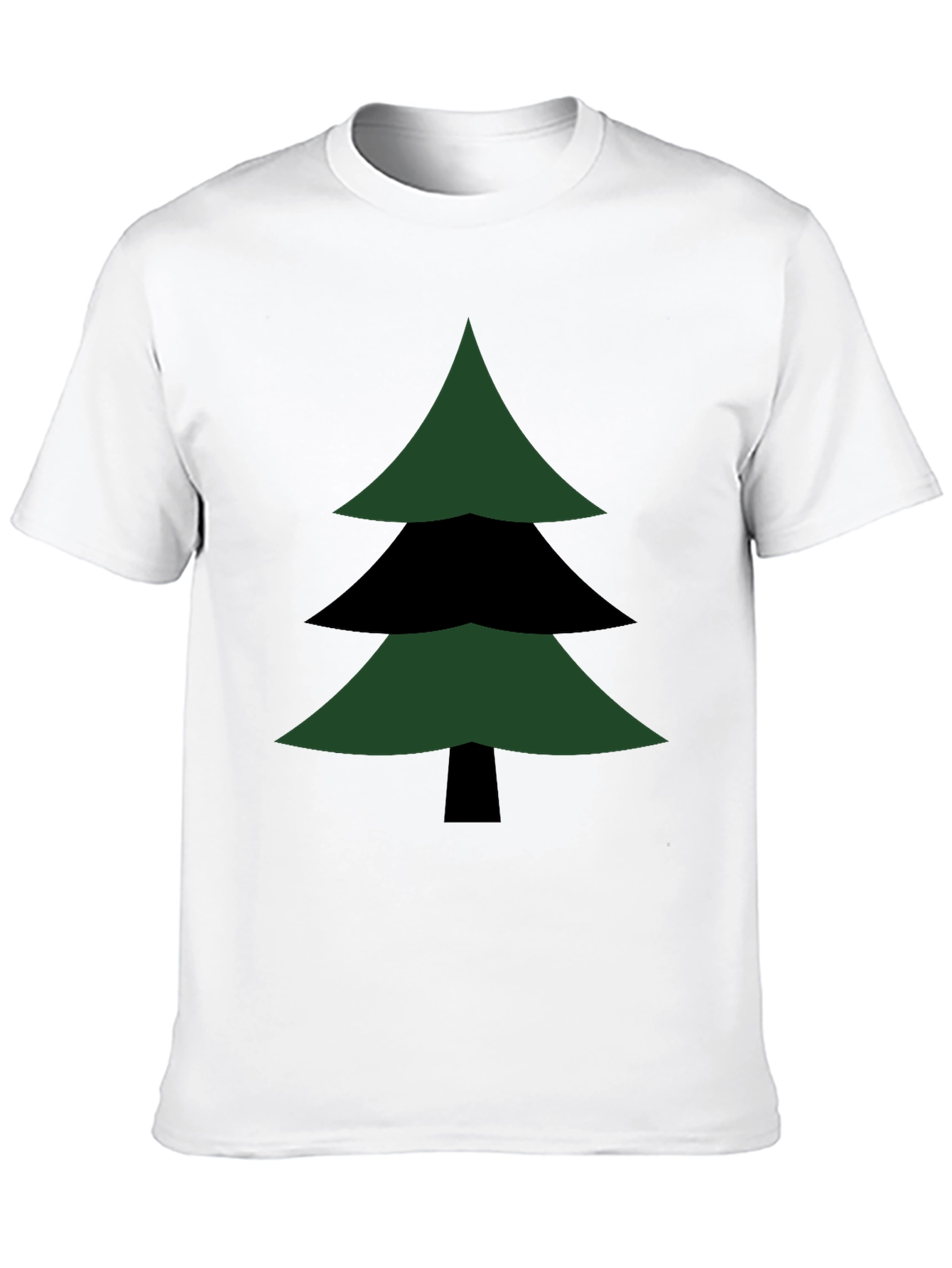 Geometric Christmas Tree Graphic Tee - Modern Holiday Style