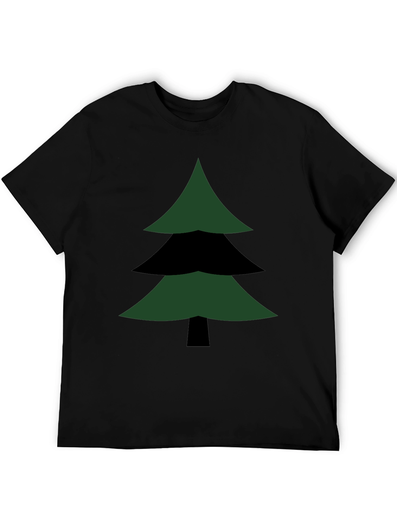 Geometric Christmas Tree Graphic Tee - Modern Holiday Style