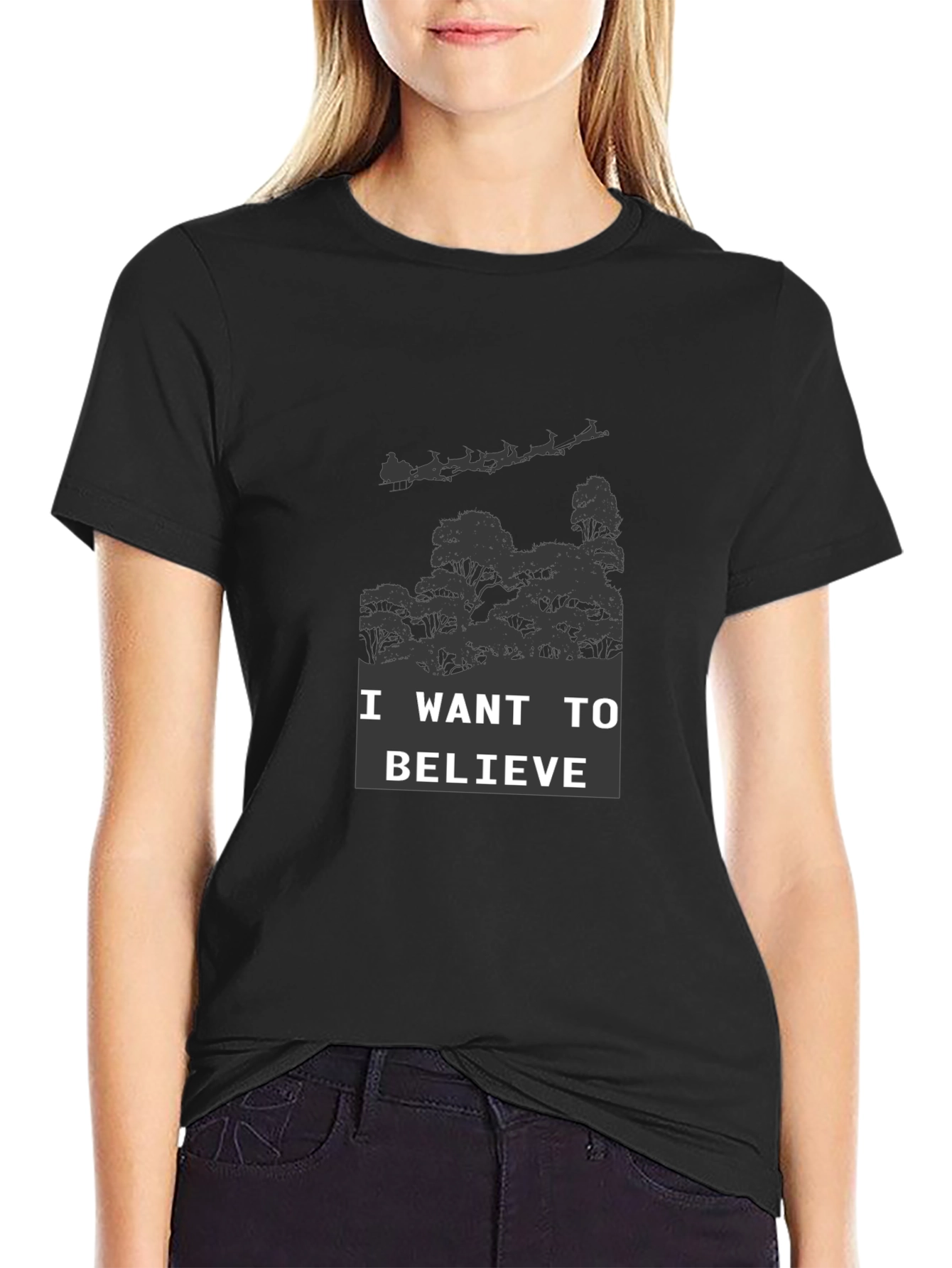 Believe Graphic Tee - Christmas Santa Shirt