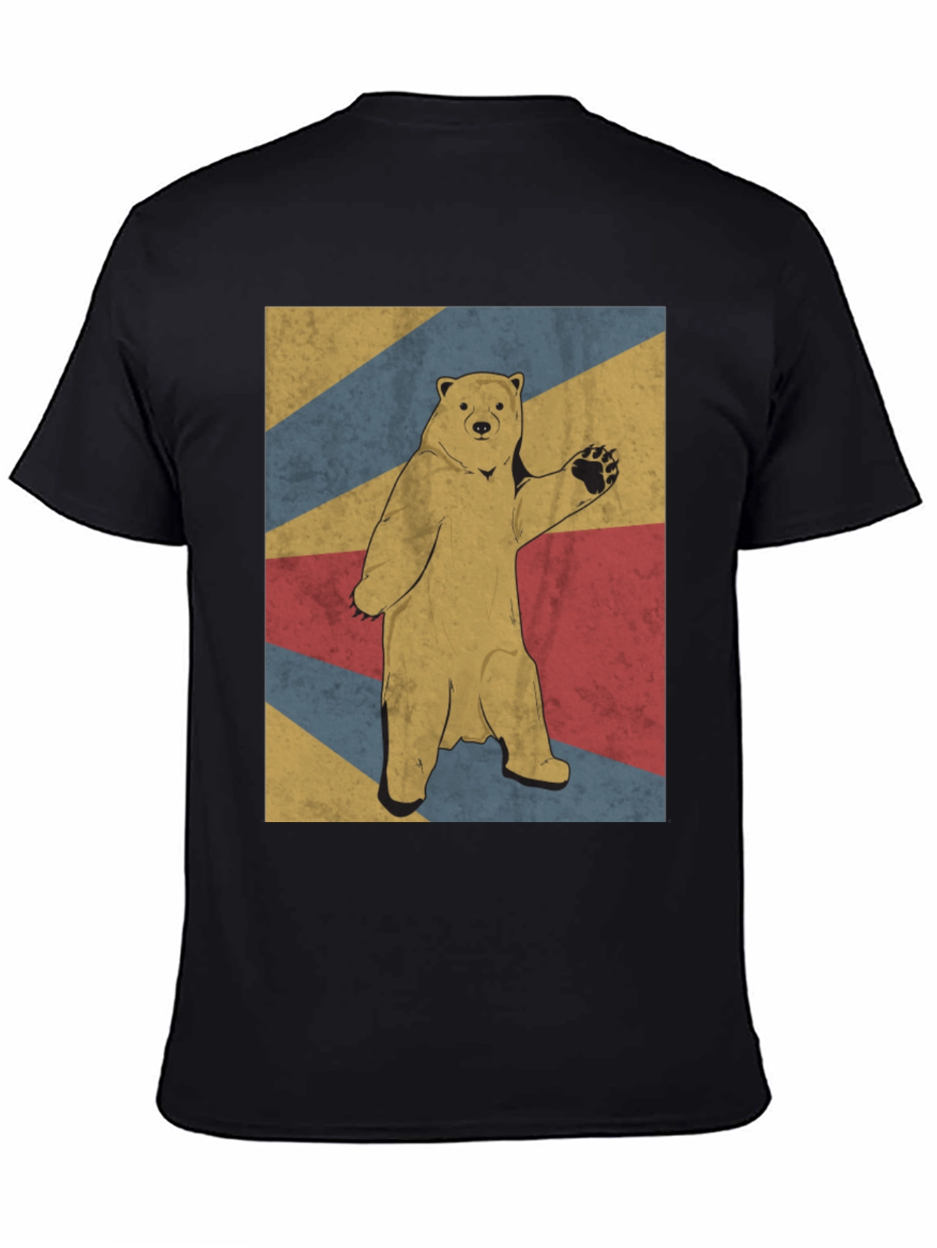 Retro Bear Graphic Tee - Mens Black T-Shirt