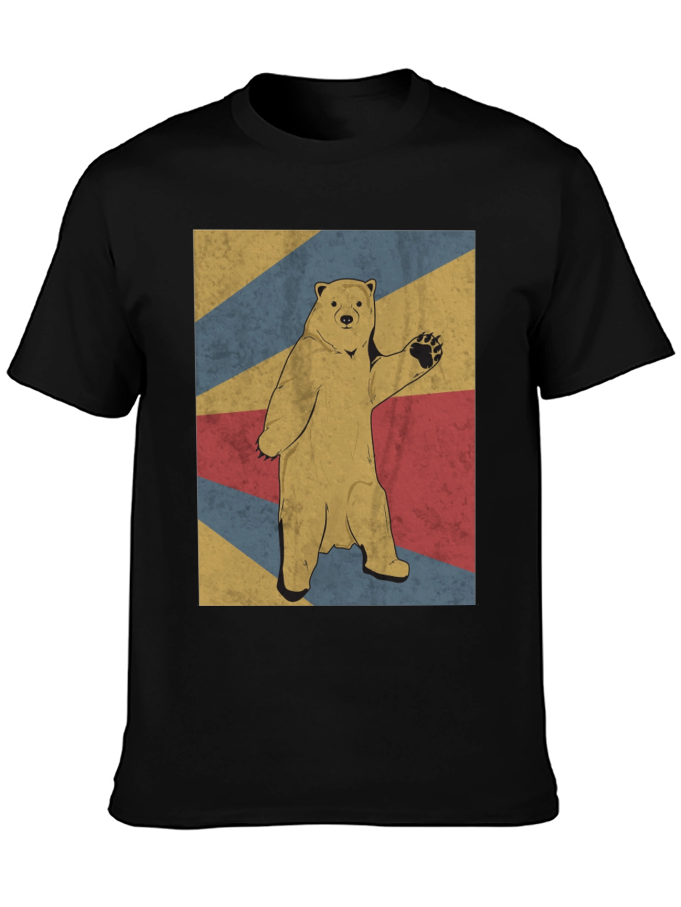 Retro Bear Graphic Tee - Mens Black T-Shirt