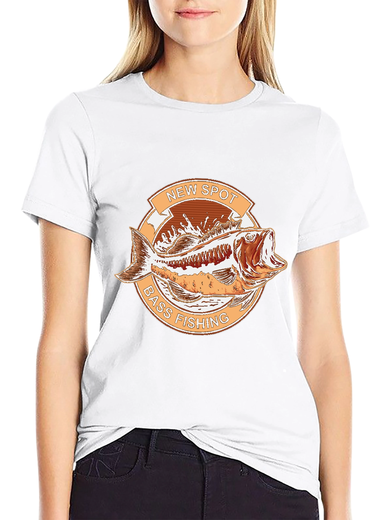 New Spot Bass Fishing Graphic T-Shirt