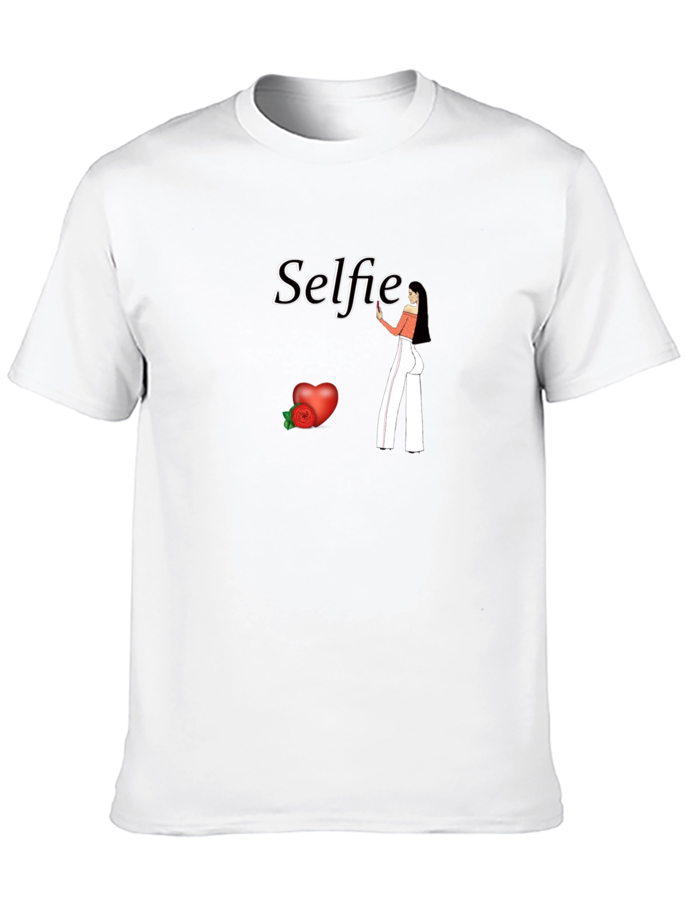 Selfie Graphic Tee - Black Cotton Blend Shirt