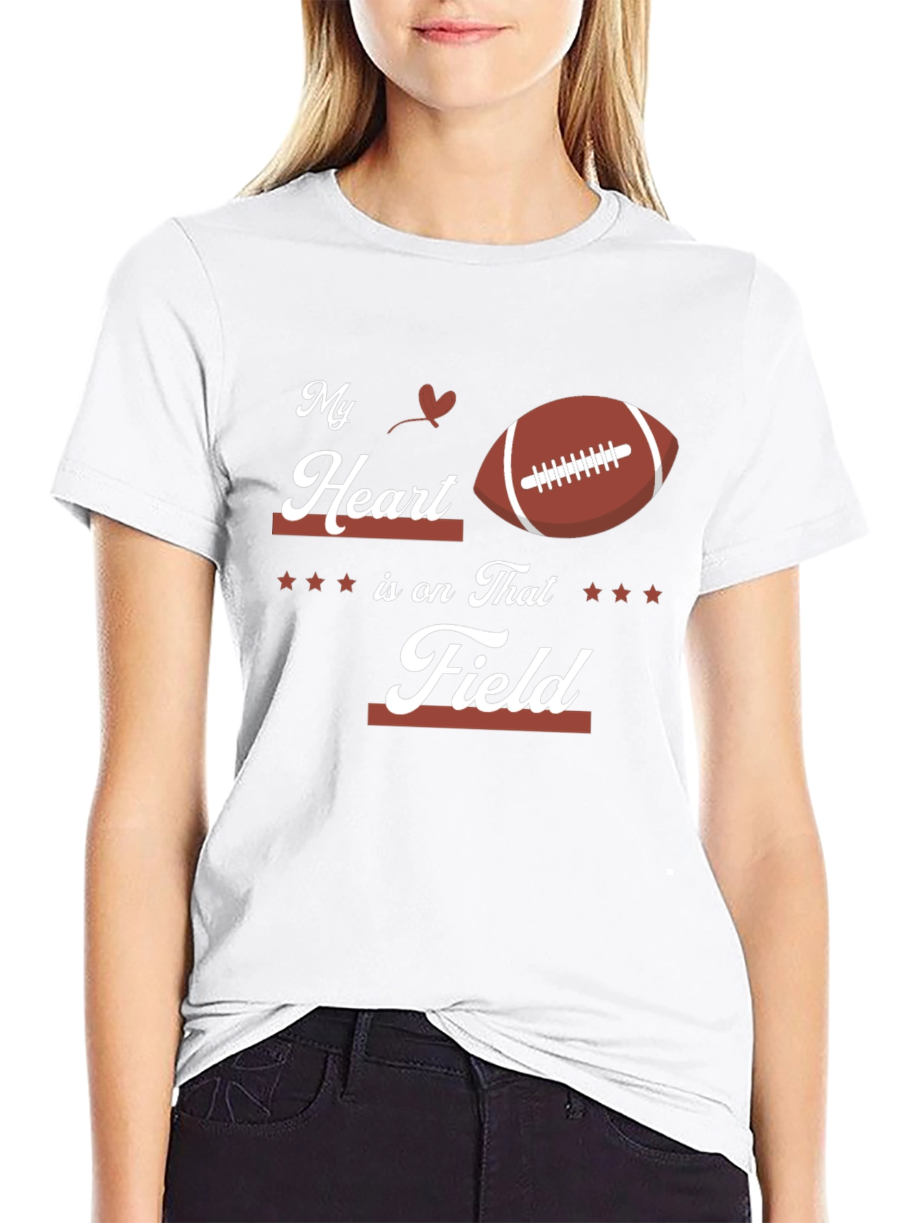 My Heart is on That Field Football T-Shirt