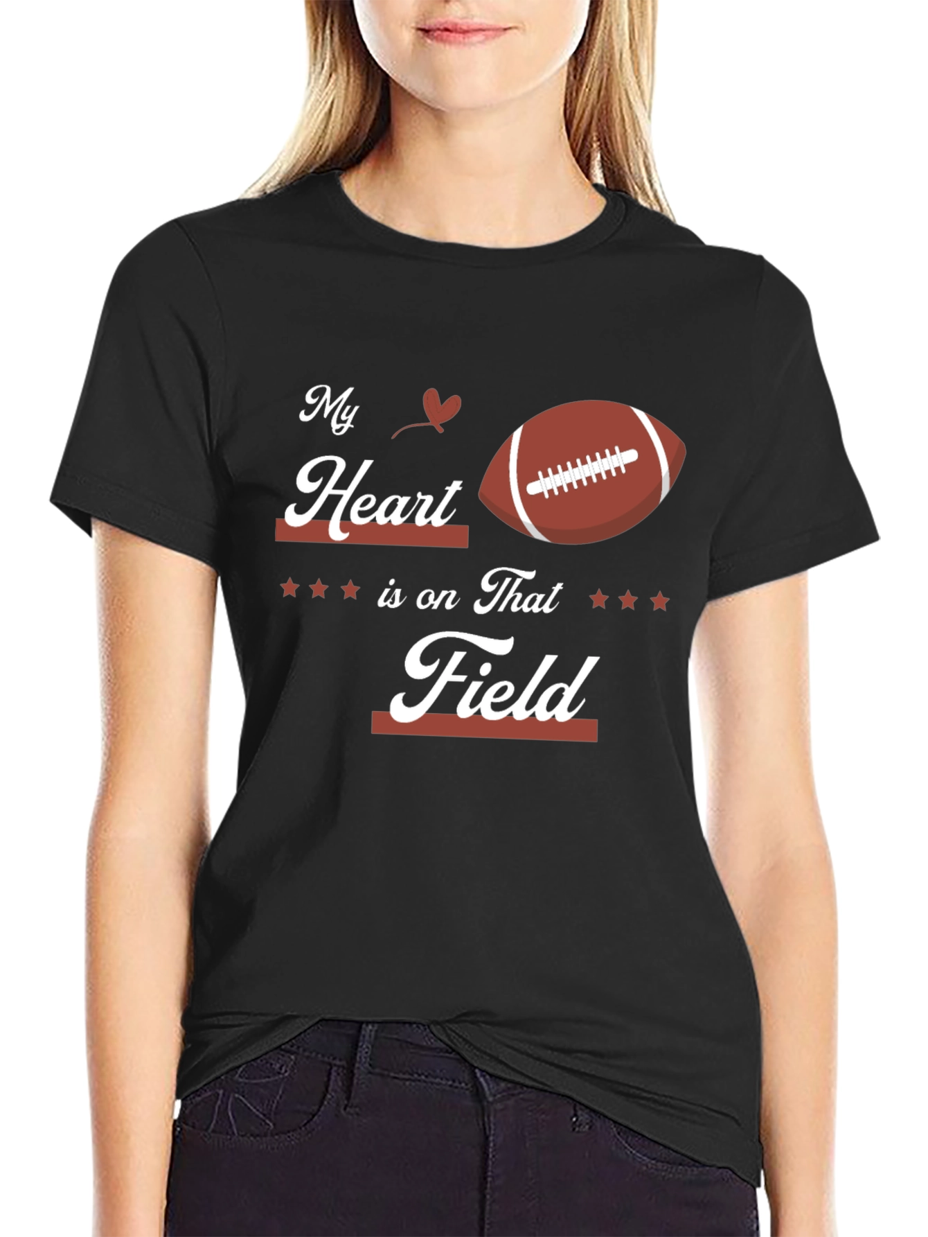 My Heart is on That Field Football T-Shirt