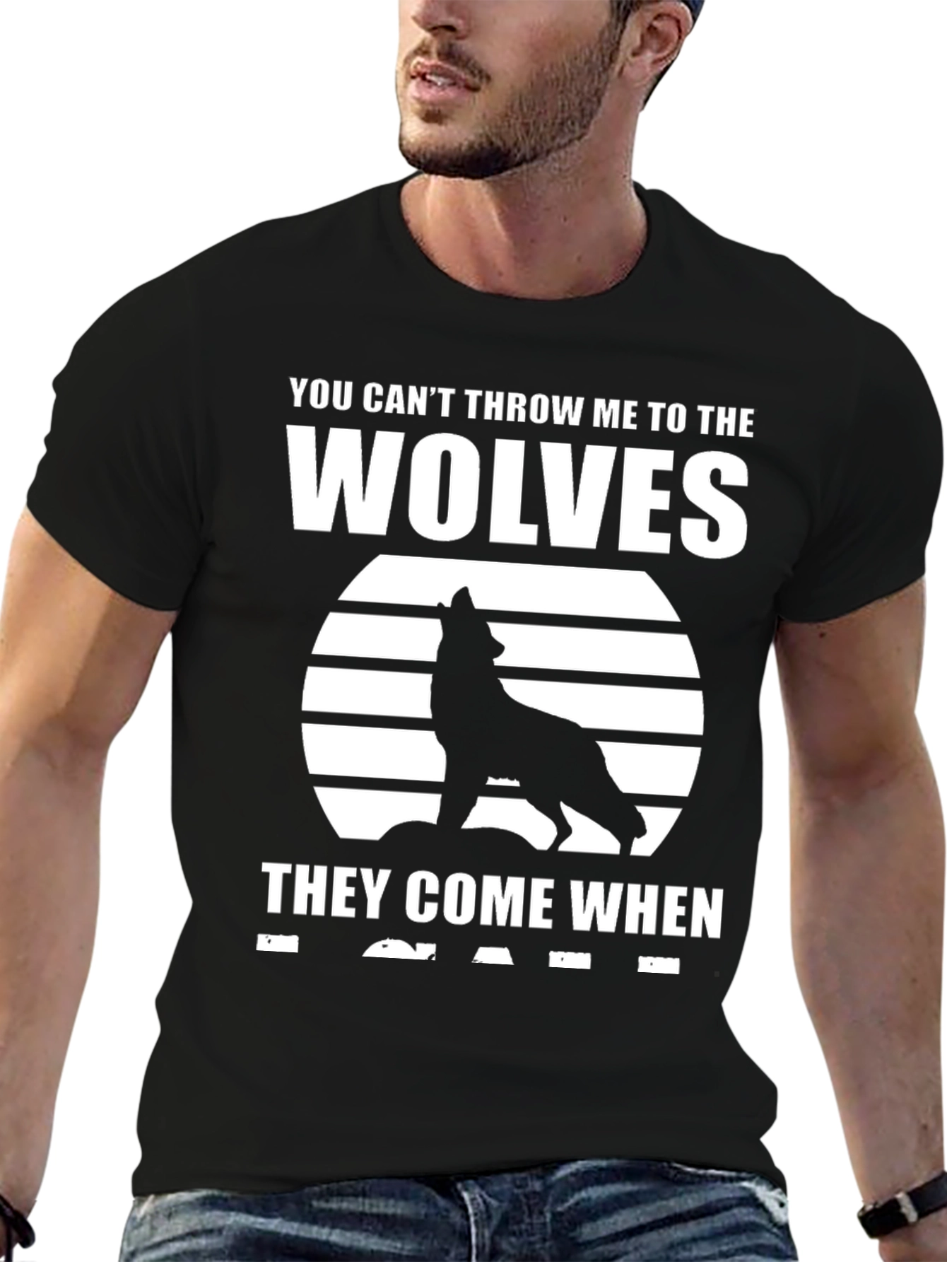 Wolf Pack T-Shirt - Black Graphic Tee