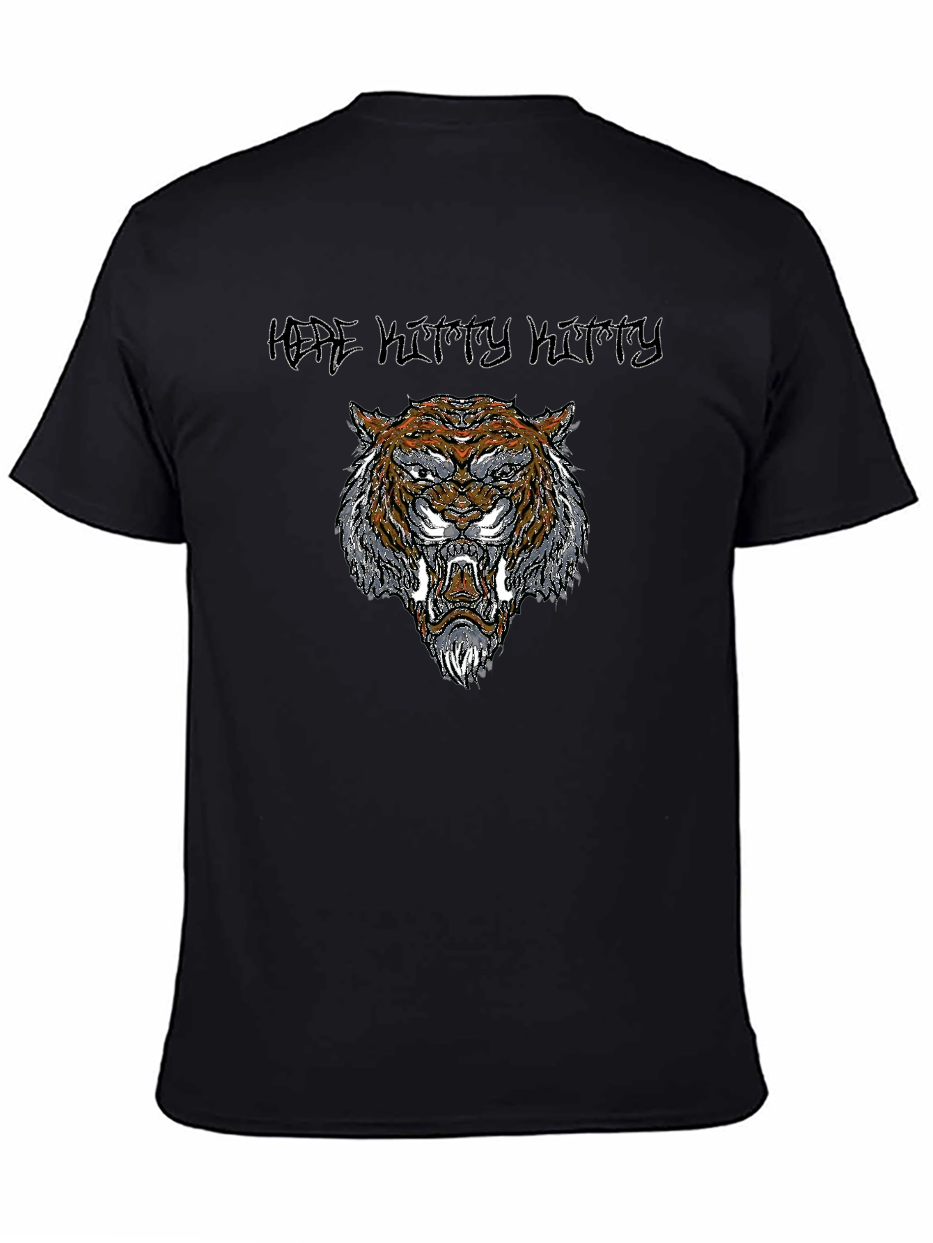 Tiger Graphic Print Black T-Shirt