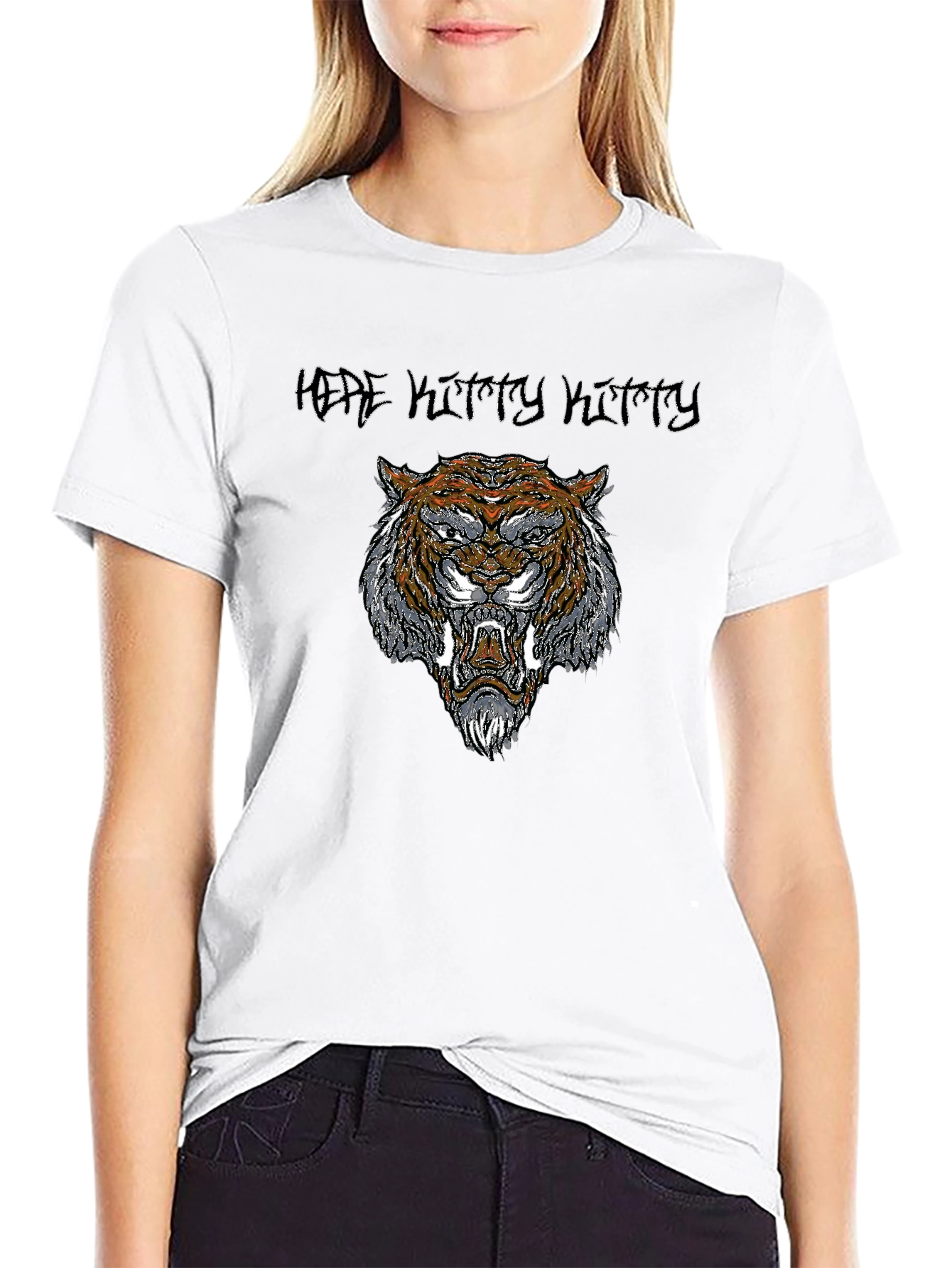 Tiger Graphic Print Black T-Shirt