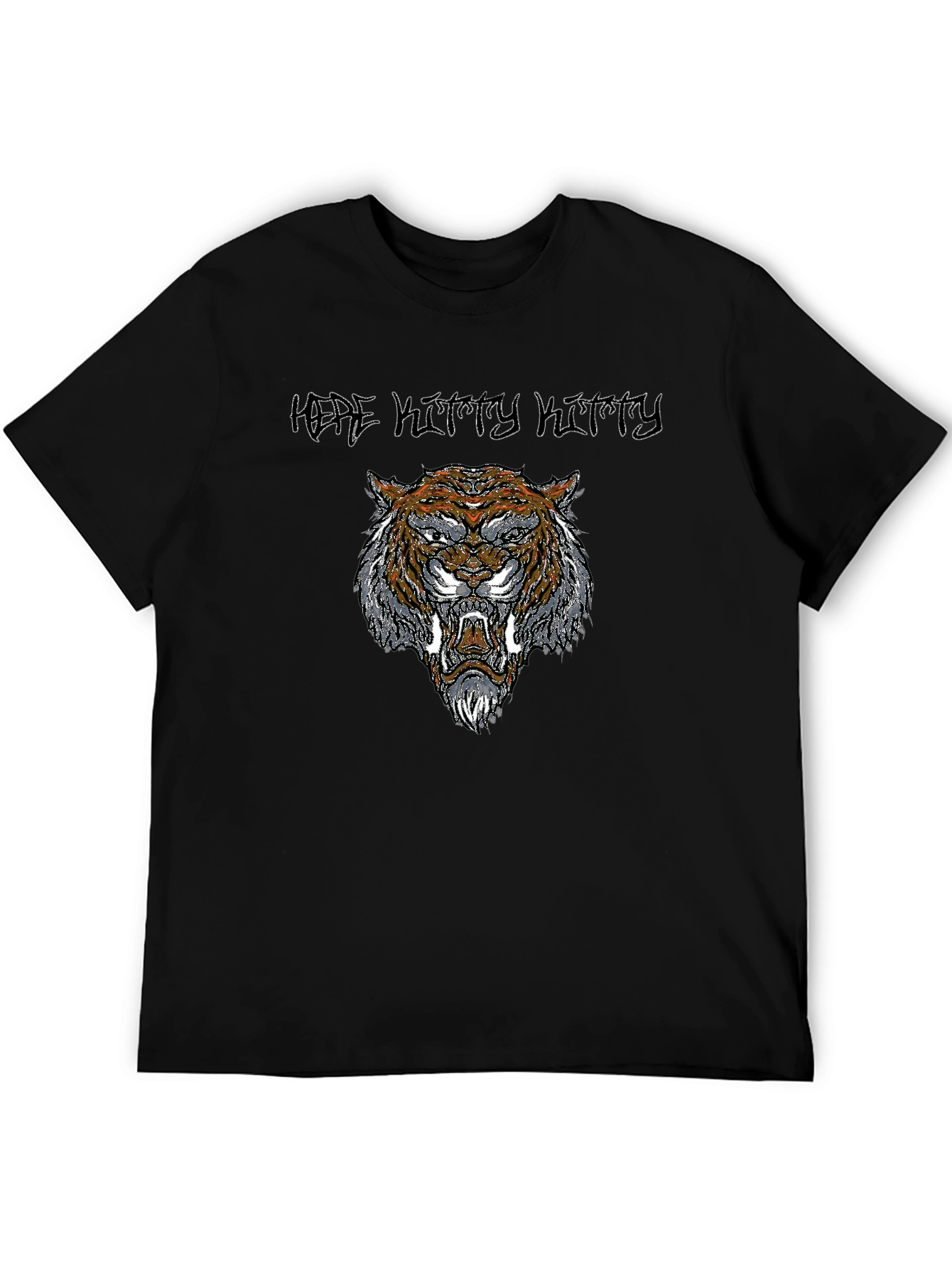 Tiger Graphic Print Black T-Shirt