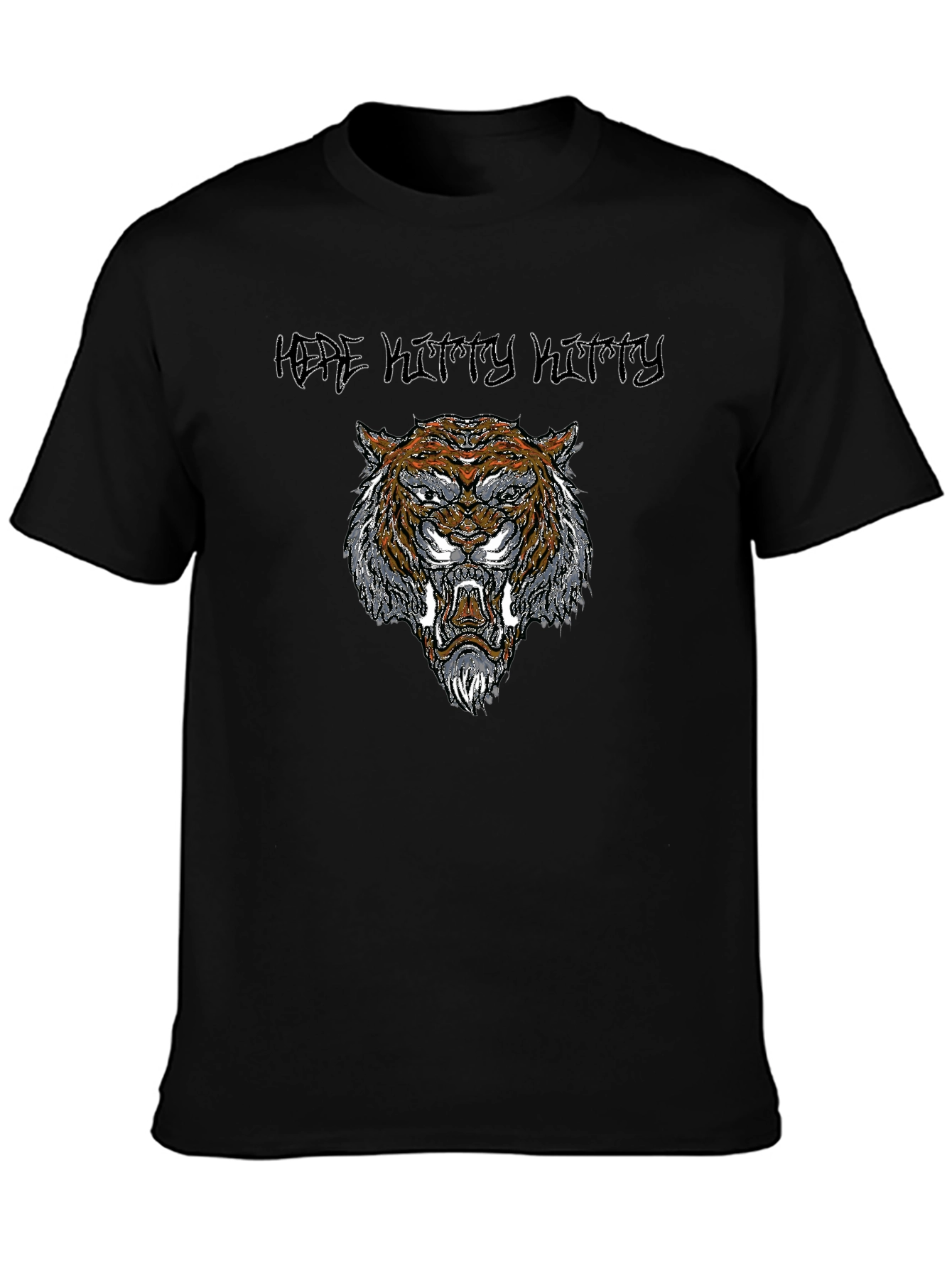 Tiger Graphic Print Black T-Shirt