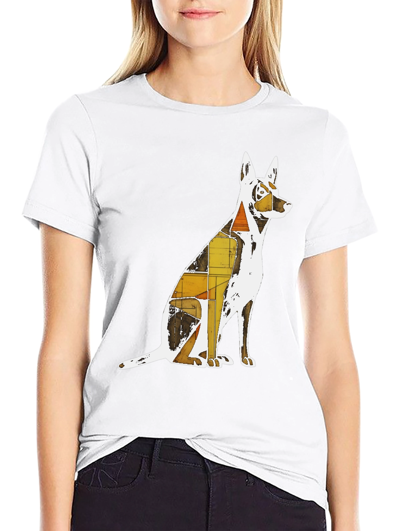 Abstract Dog Graphic T-Shirt - Stylish Unisex Tee