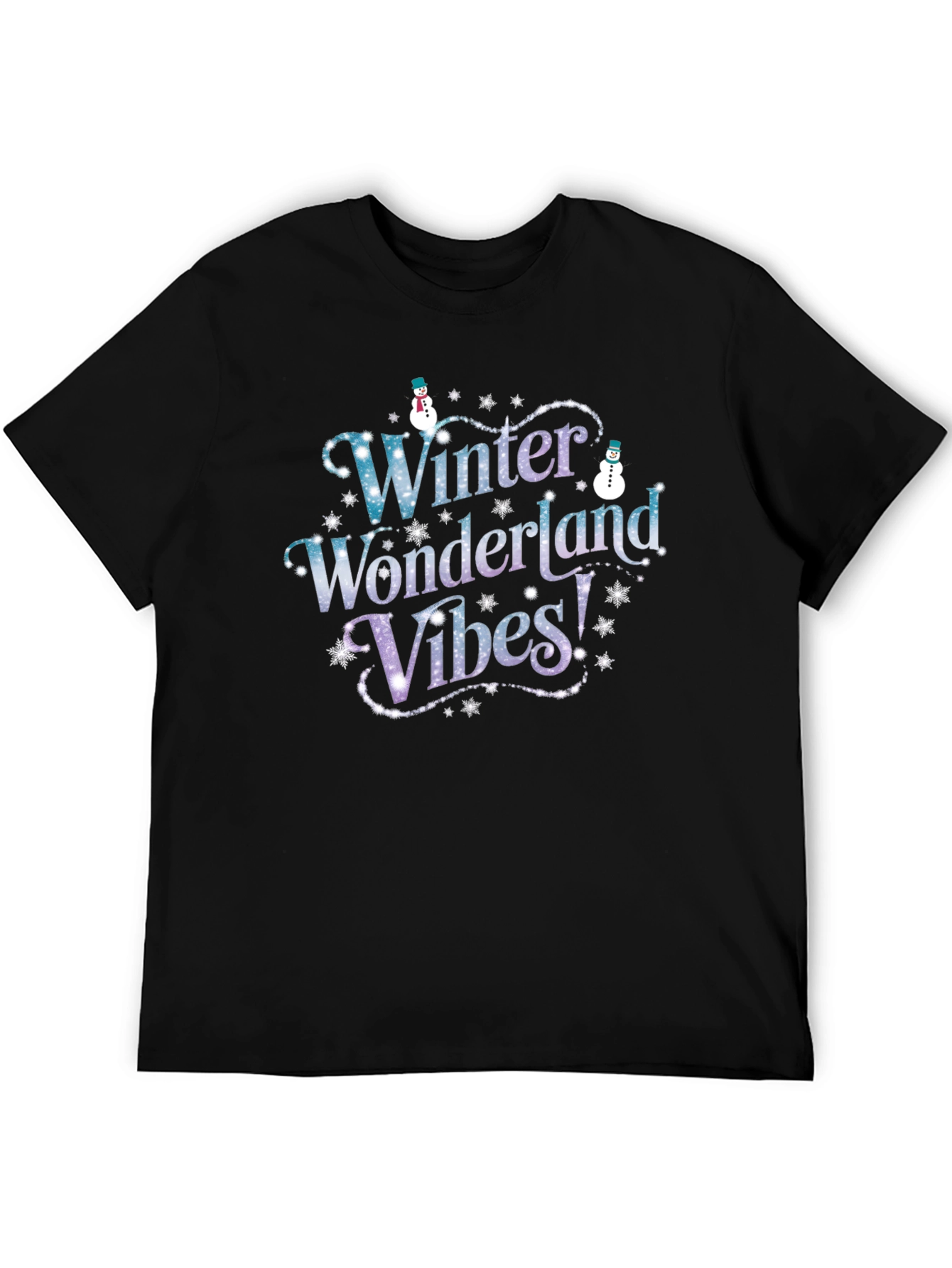 Winter Wonderland Vibes Black T-Shirt