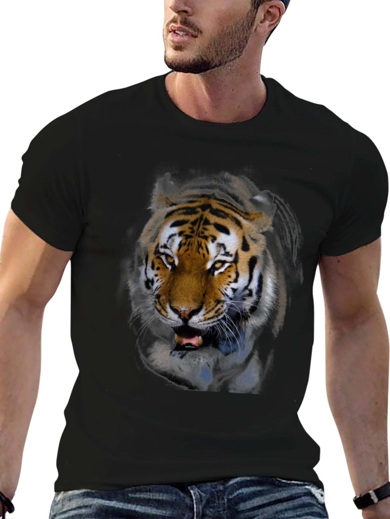 Tiger Graphic Black T-Shirt - Mens