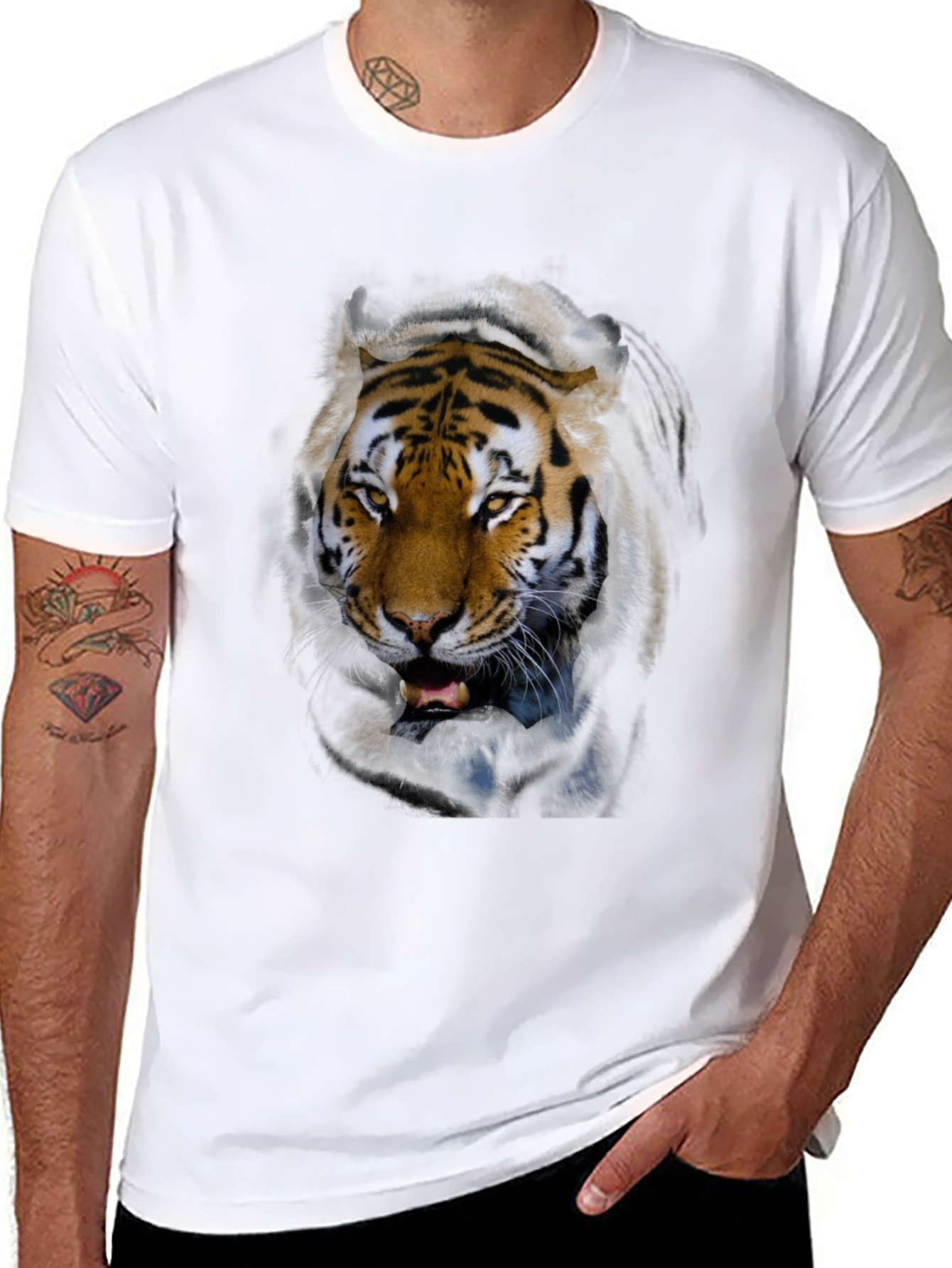 Tiger Graphic Black T-Shirt - Mens