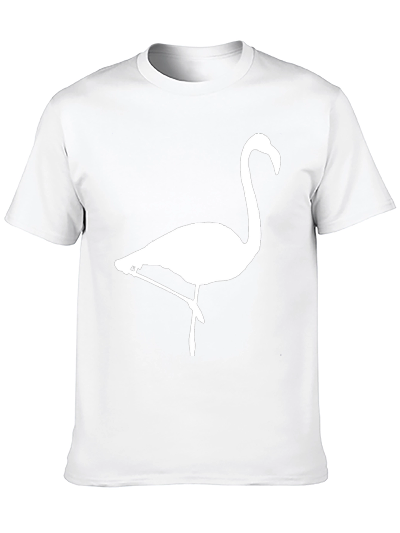 Black T-Shirt with White Flamingo Graphic