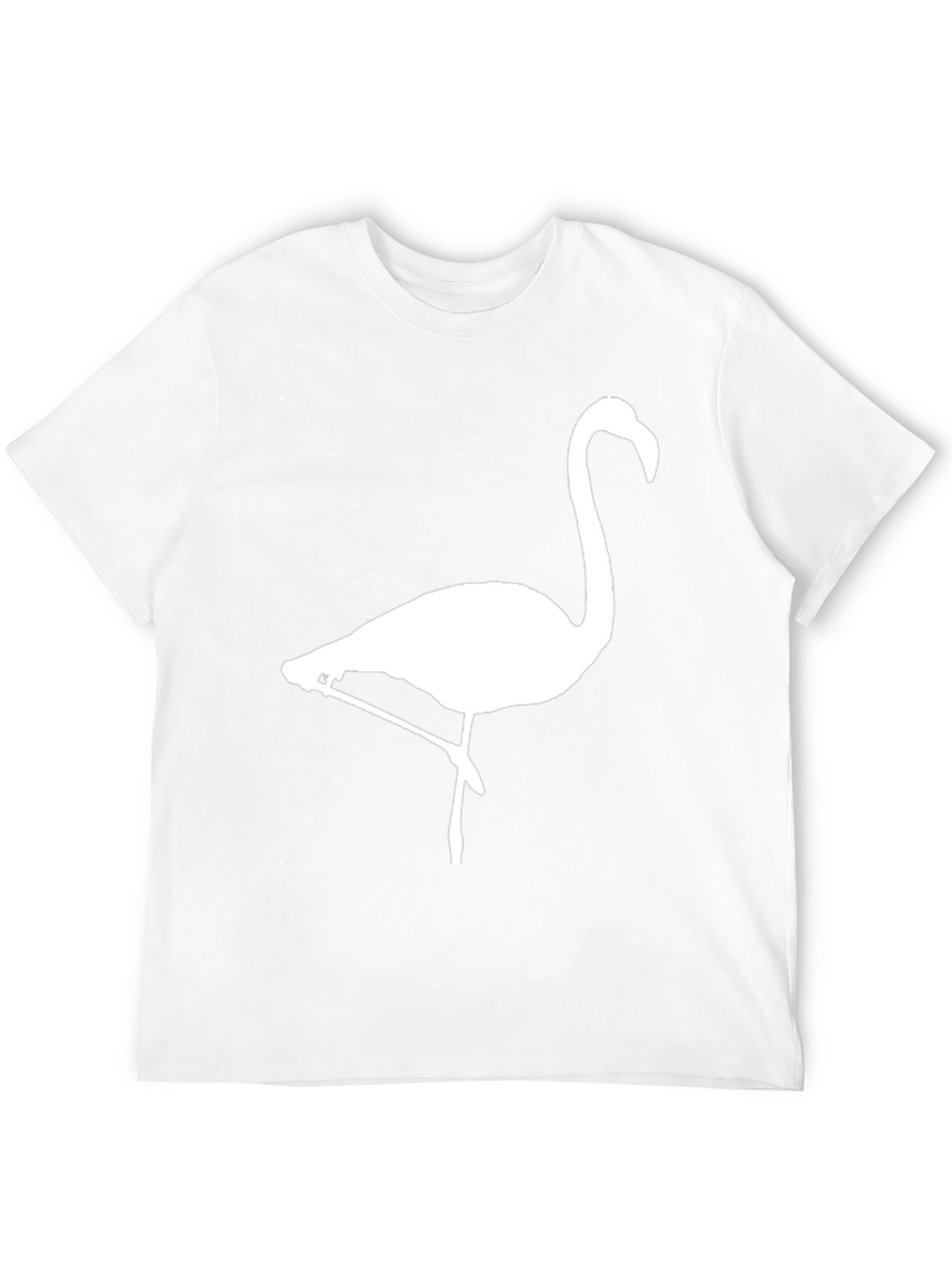 Black T-Shirt with White Flamingo Graphic