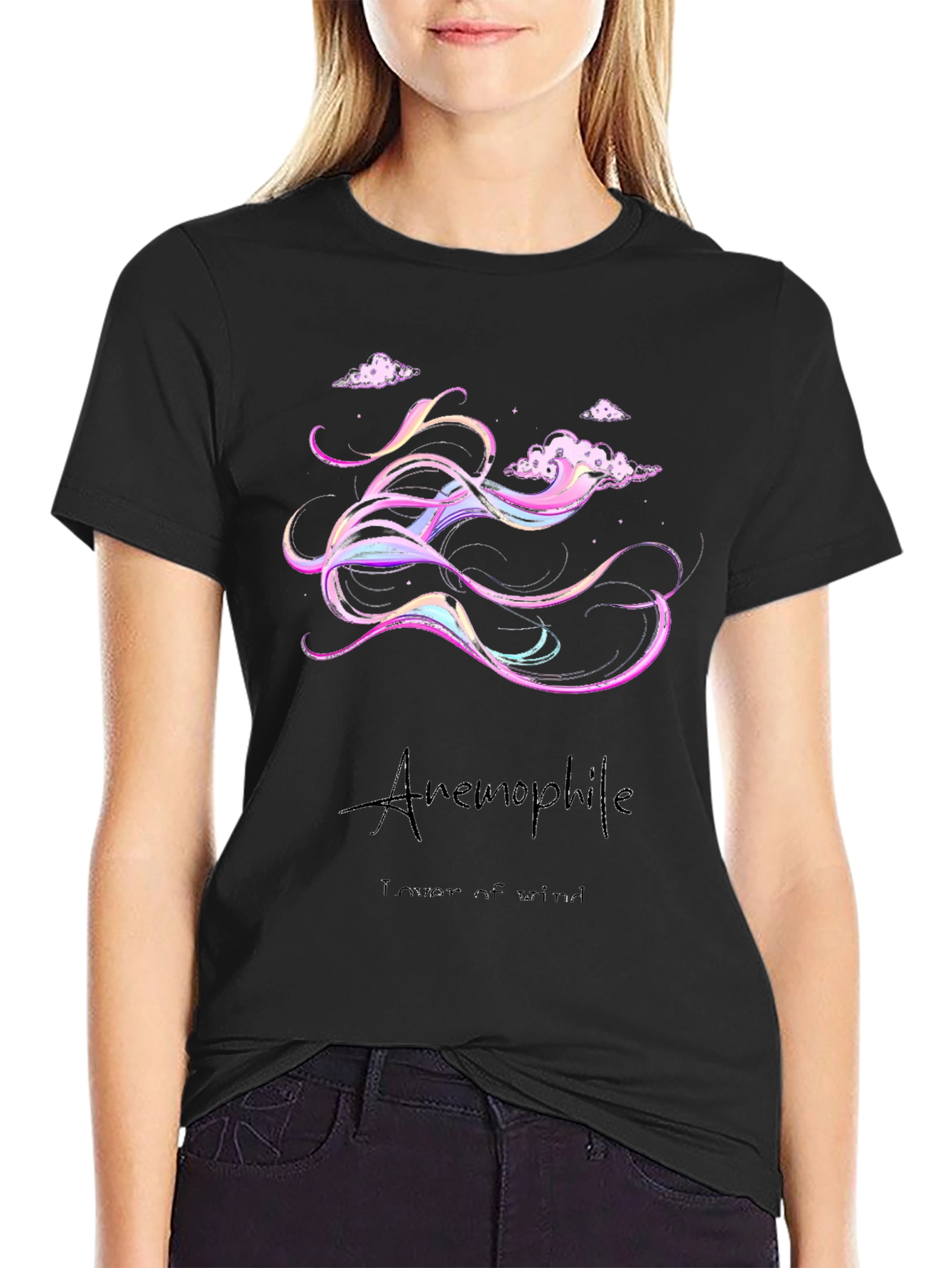 Anemophile T-Shirt: Dreamy Wind Design Soft Cotton