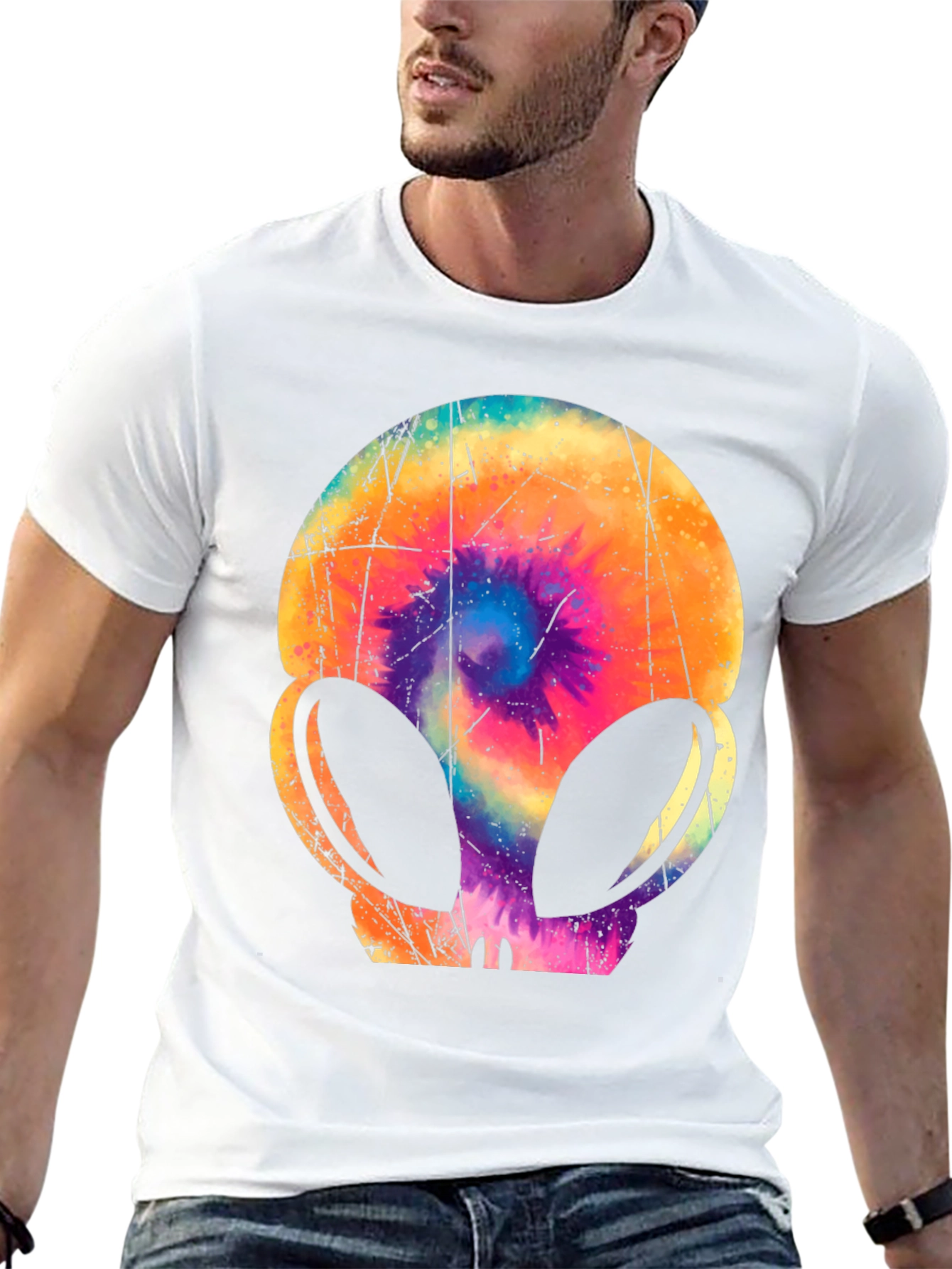Retro Alien Tie-Dye Graphic Tee