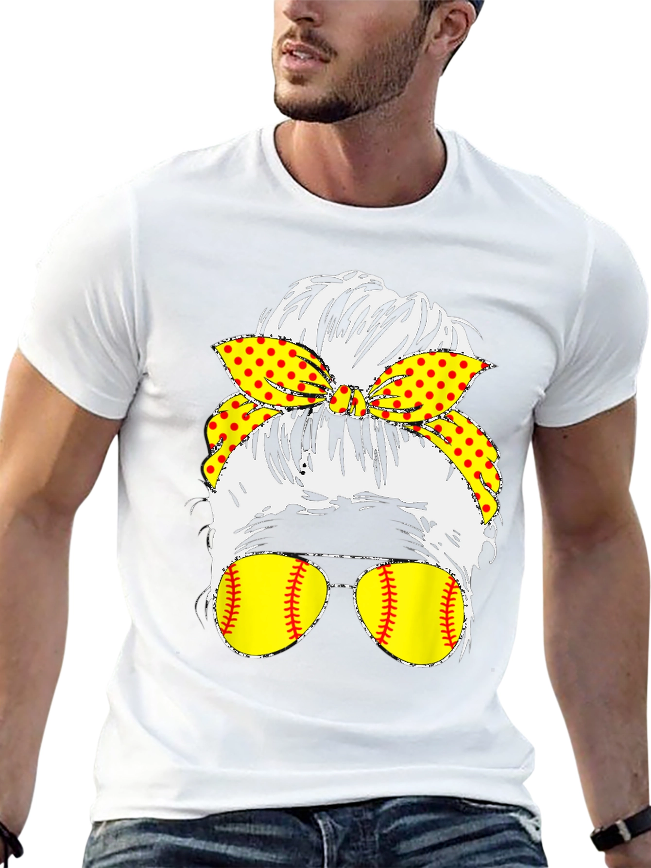 Softball Messy Bun T-Shirt