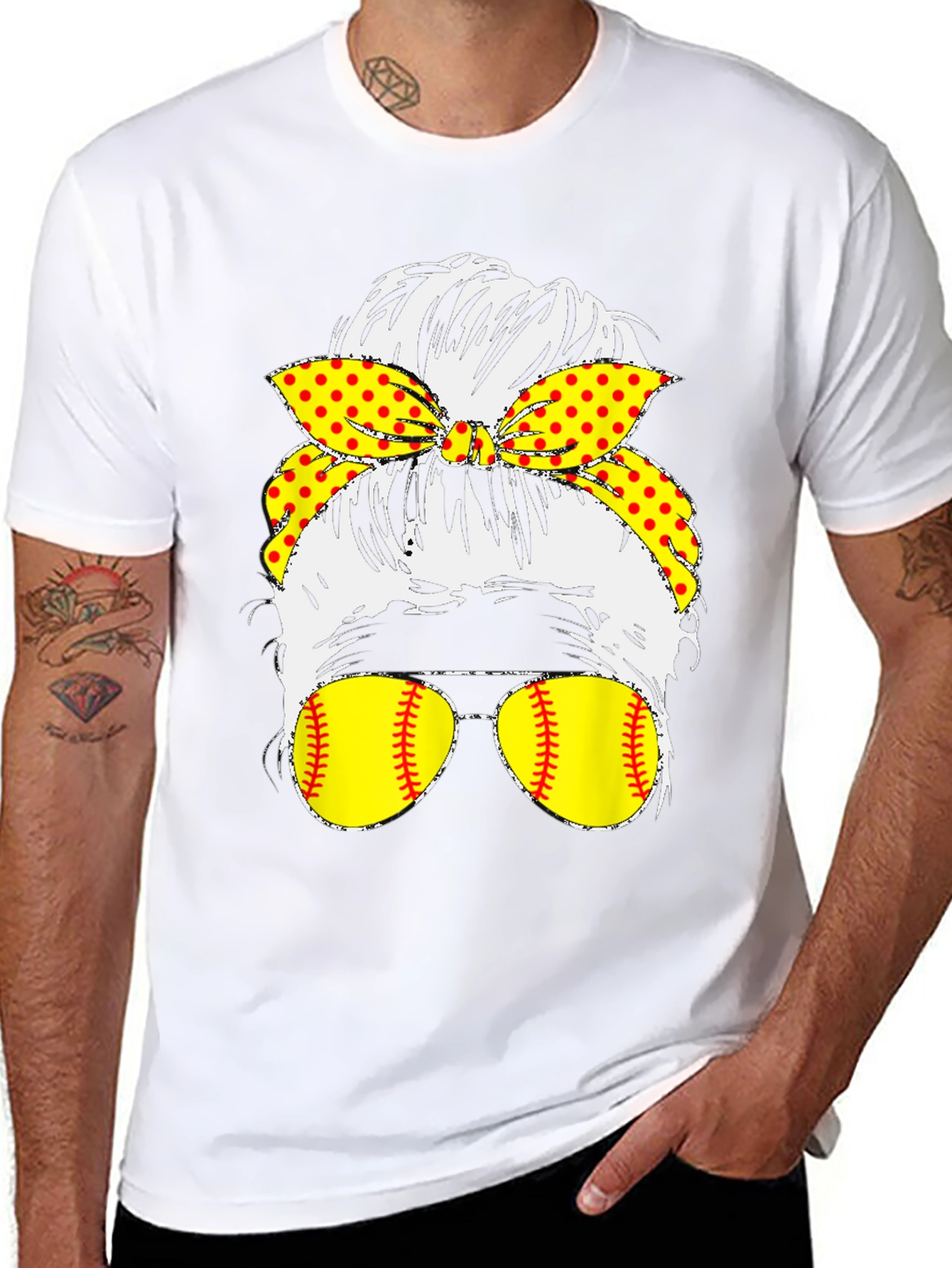 Softball Messy Bun T-Shirt