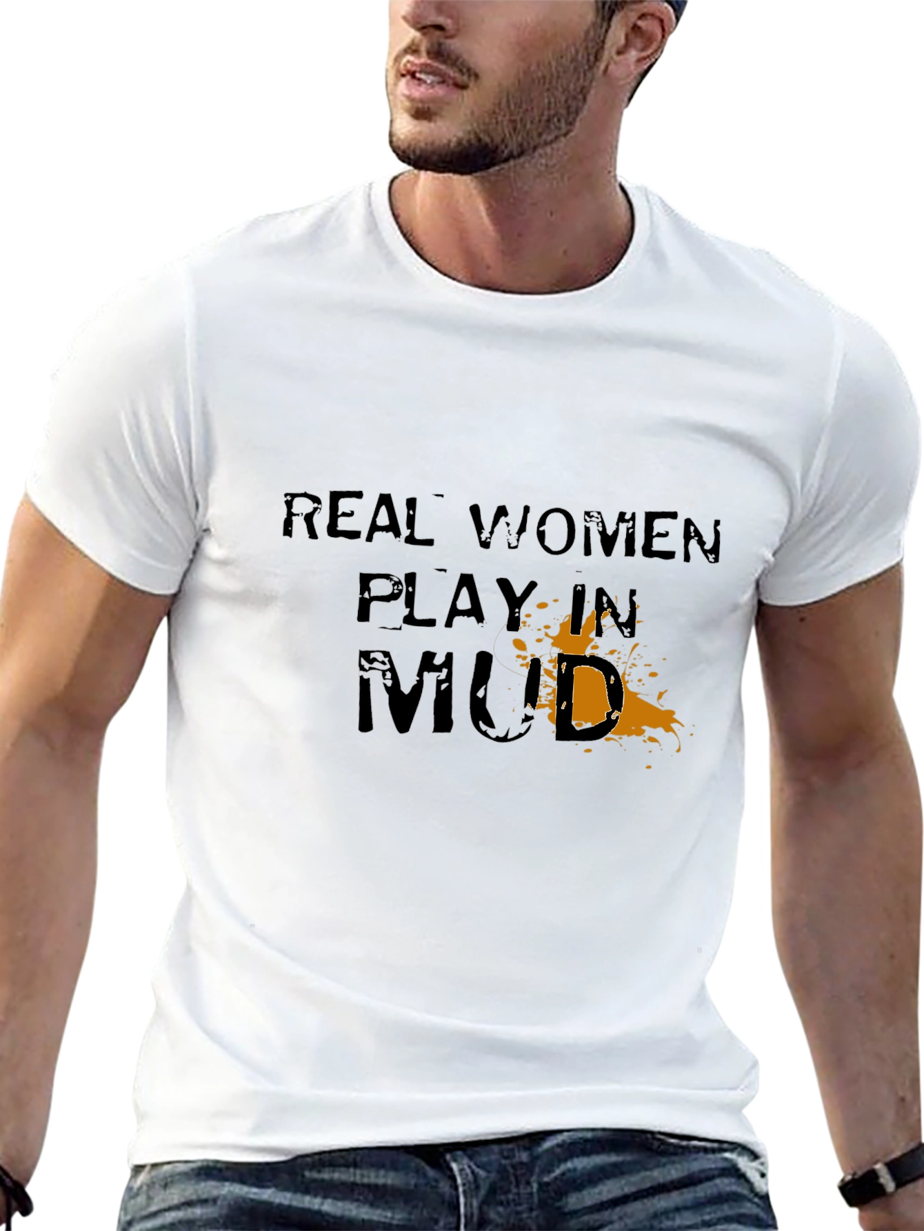Real Women Play in Mud Graphic Tee - Black
