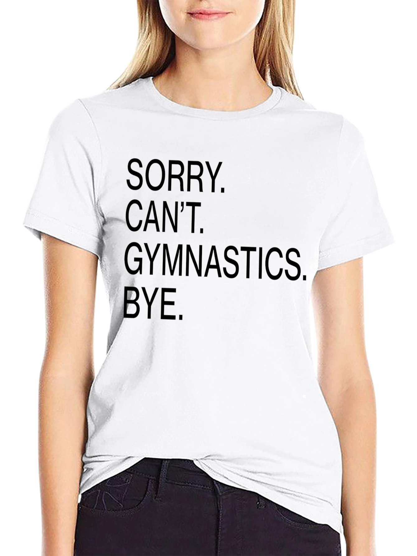 Sorry Cant Gymnastics Black Graphic Tee