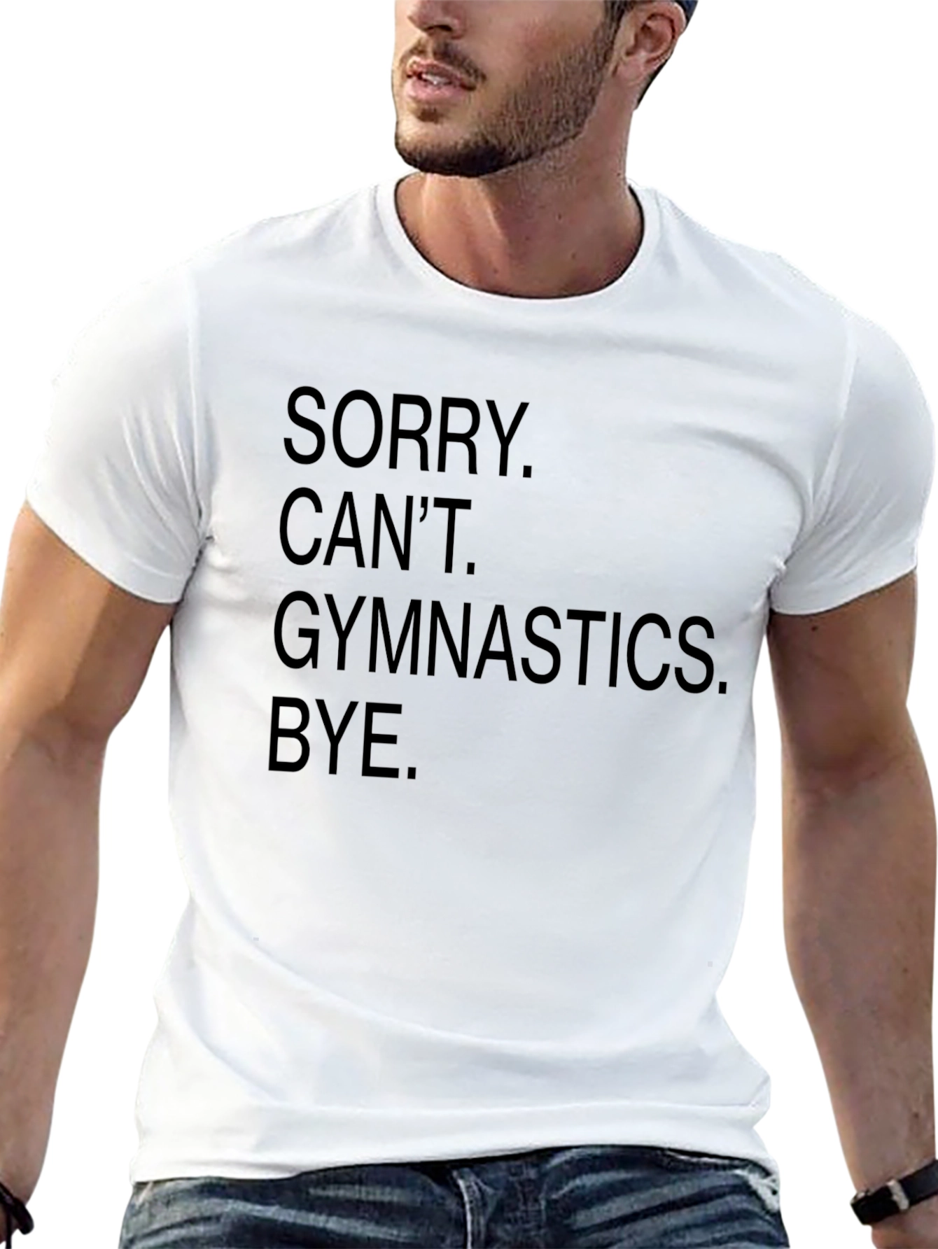 Sorry Cant Gymnastics Black Graphic Tee