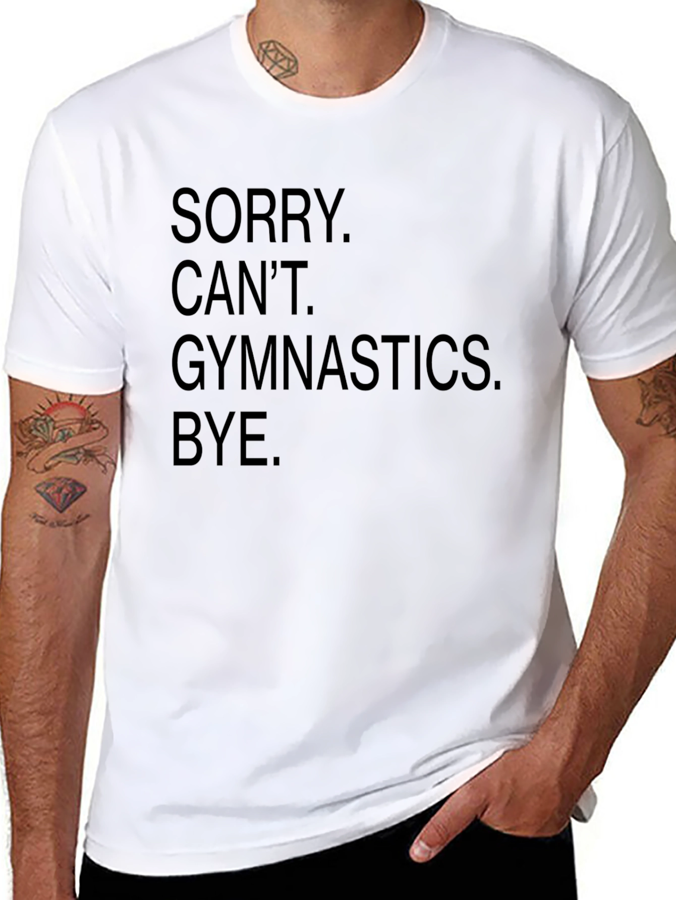 Sorry Cant Gymnastics Black Graphic Tee