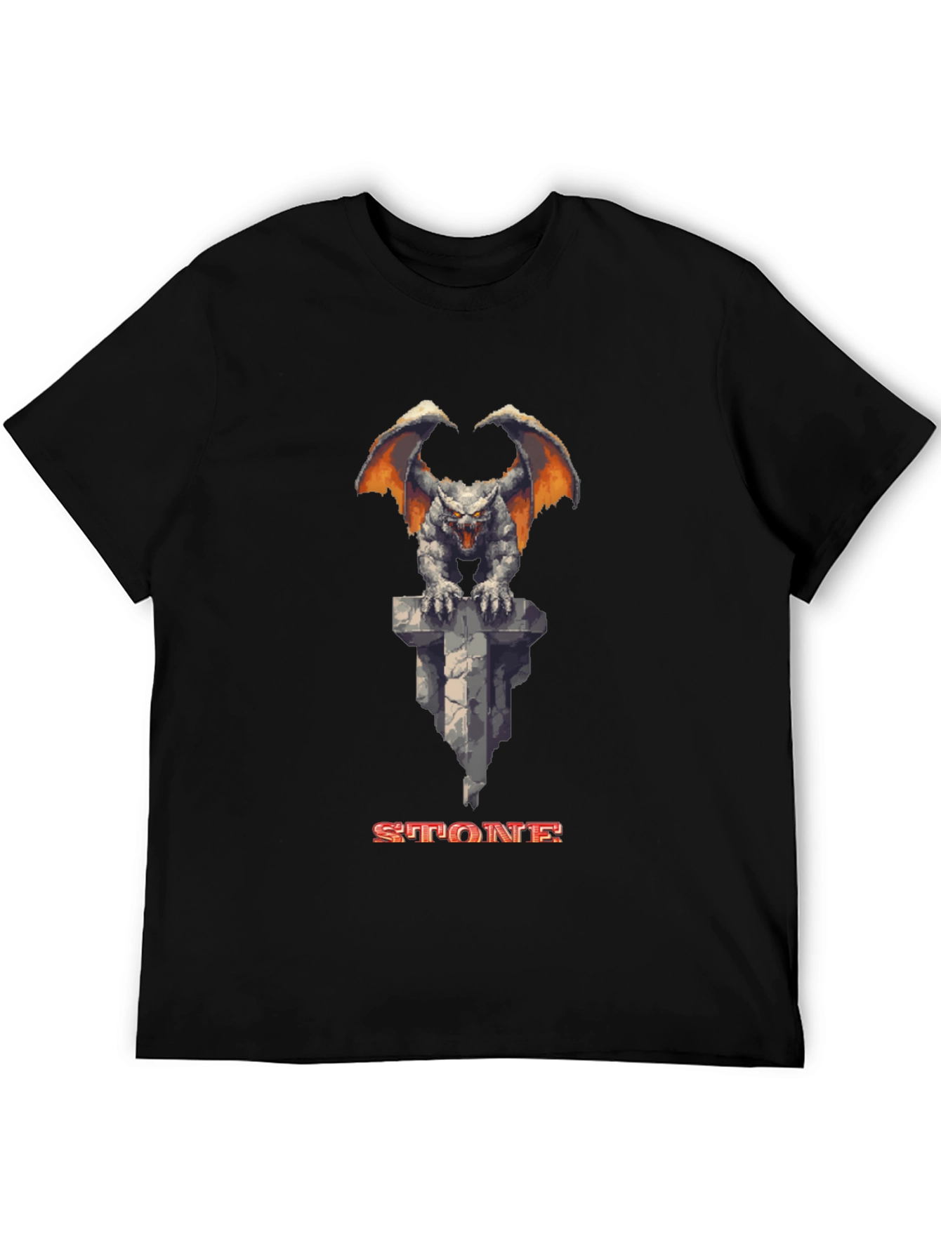 Stone Gargoyle Graphic Tee - Classic Gamer Style