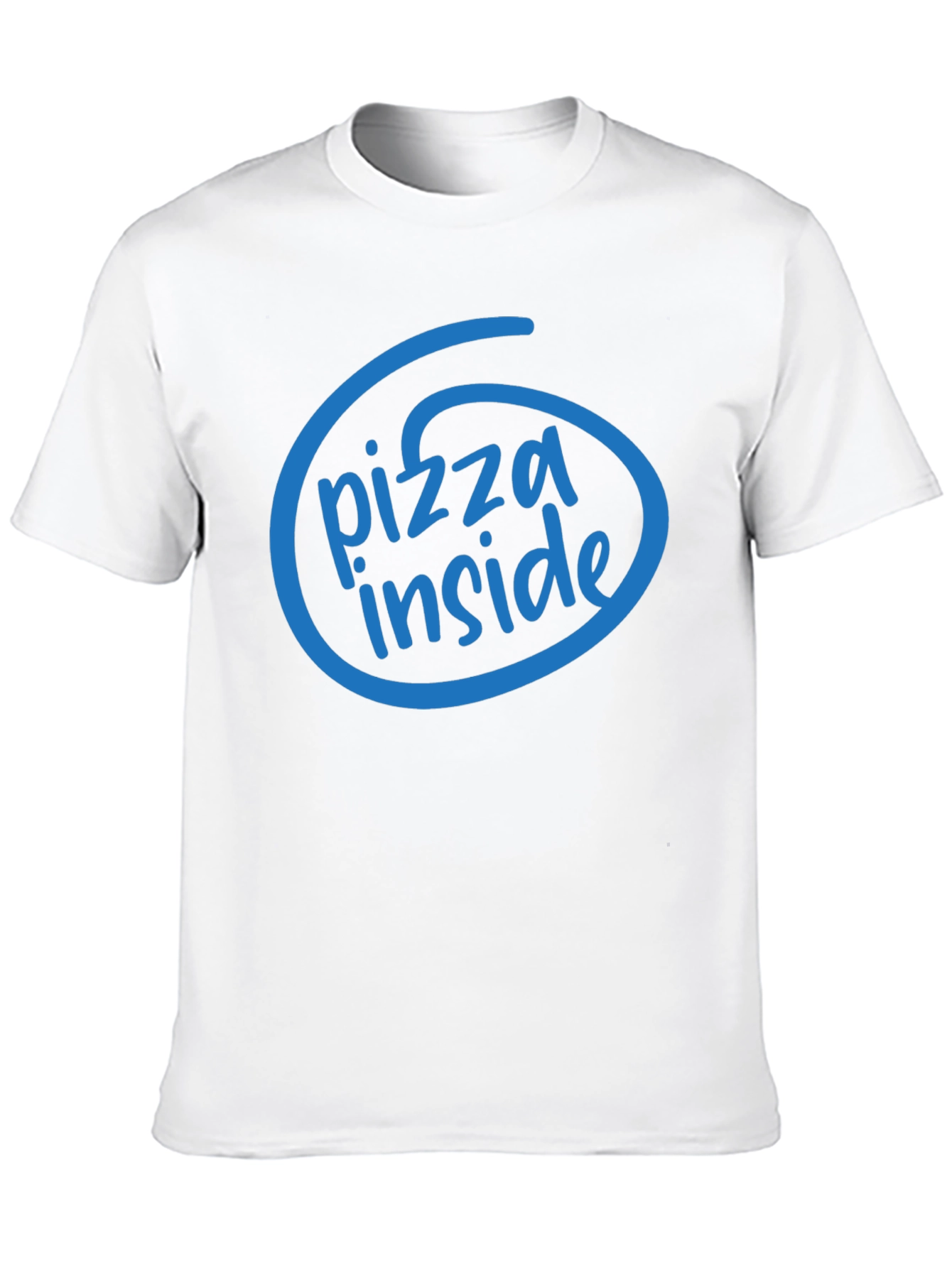 Pizza Inside Funny T-Shirt - Black Cotton Tee