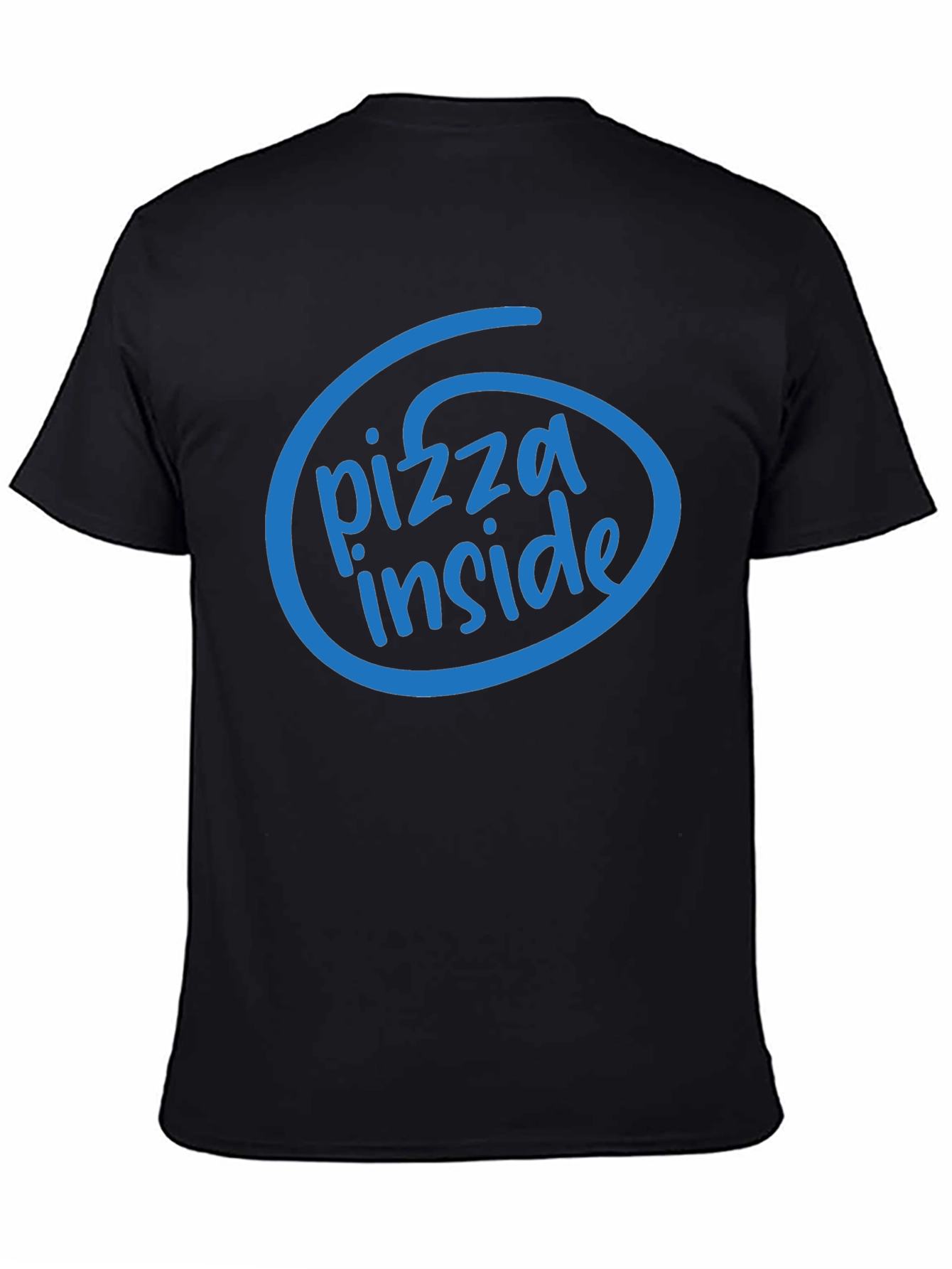 Pizza Inside Funny T-Shirt - Black Cotton Tee