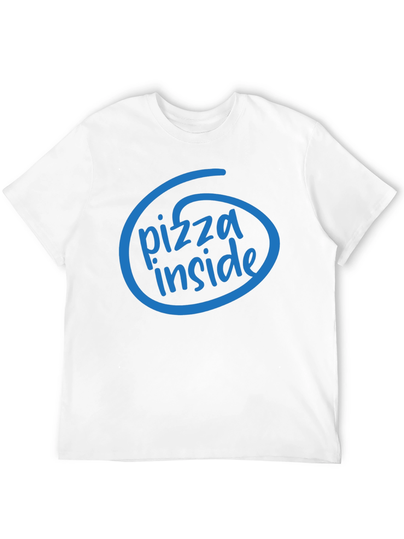 Pizza Inside Funny T-Shirt - Black Cotton Tee