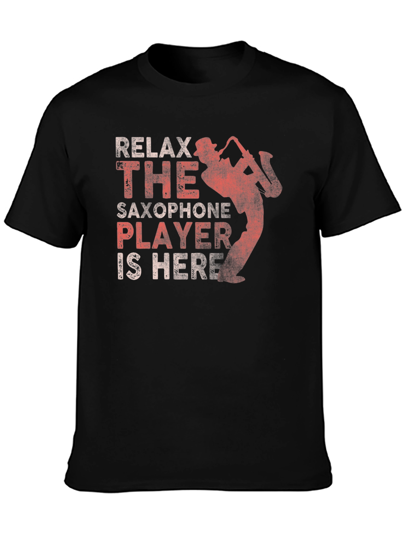 Relax Saxophone Player Graphic Tee - Black