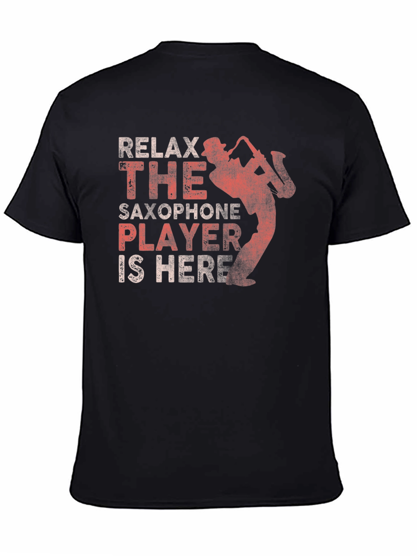 Relax Saxophone Player Graphic Tee - Black