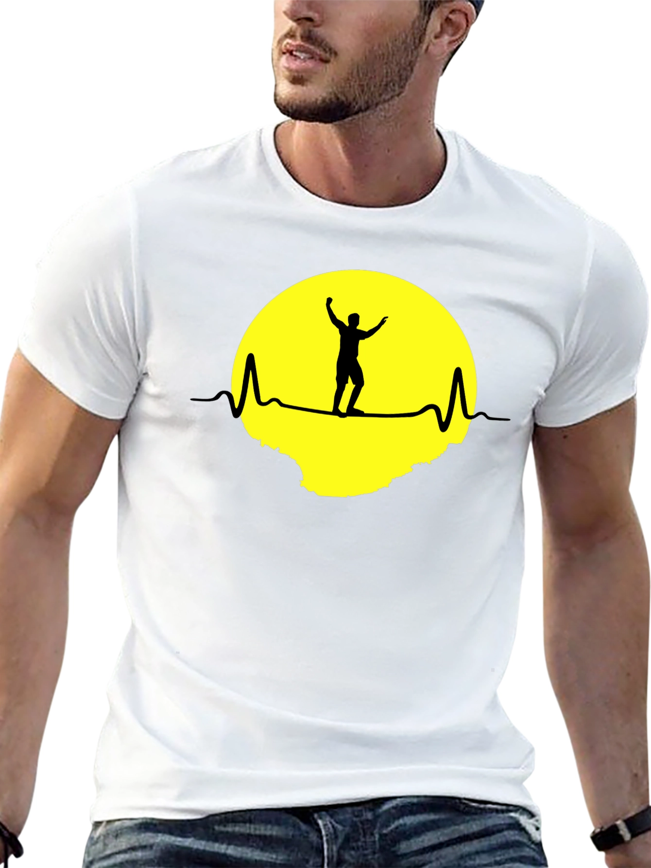 Heartbeat Man Silhouette Graphic Tee