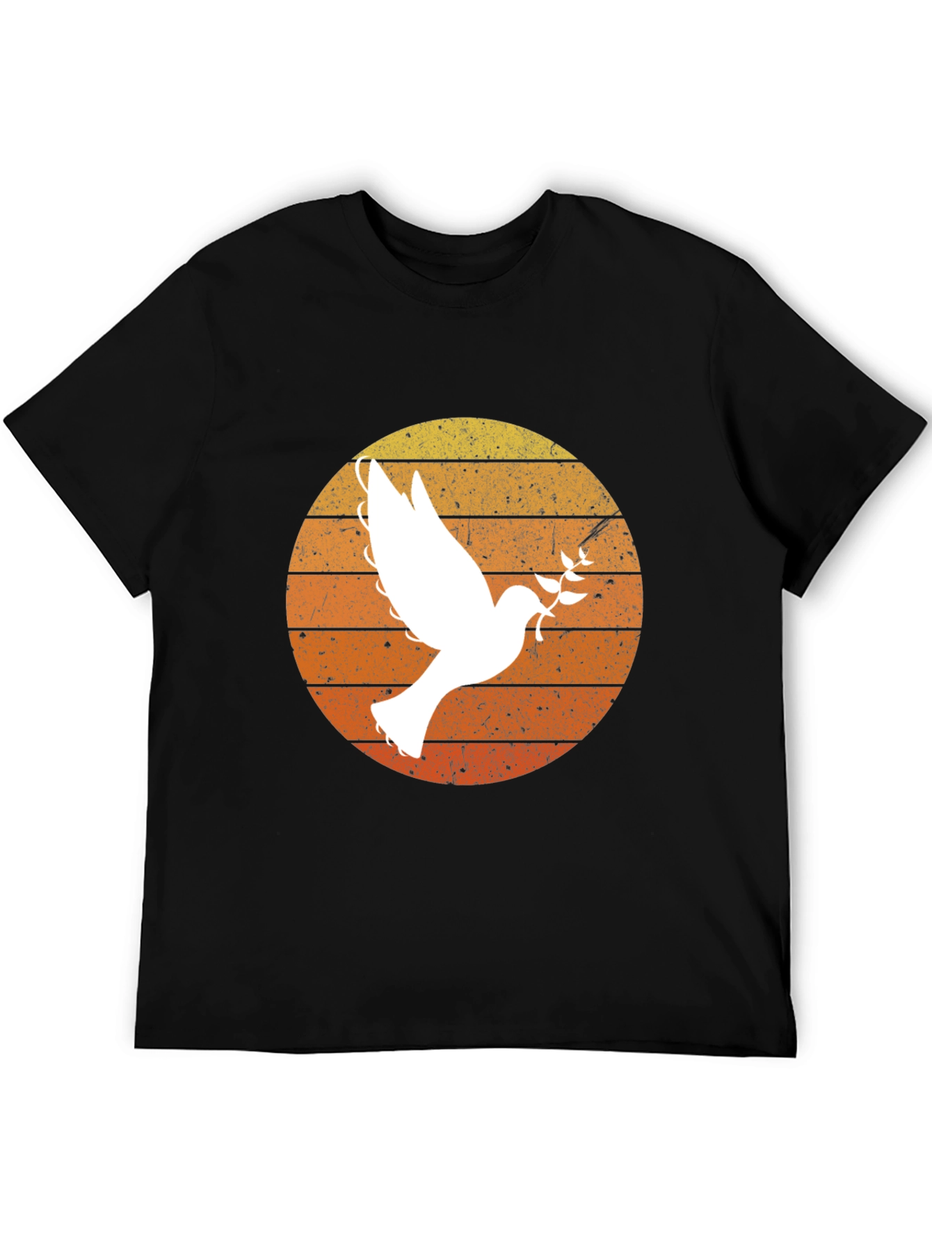Peace Dove Graphic T-Shirt - Retro Sunset Design