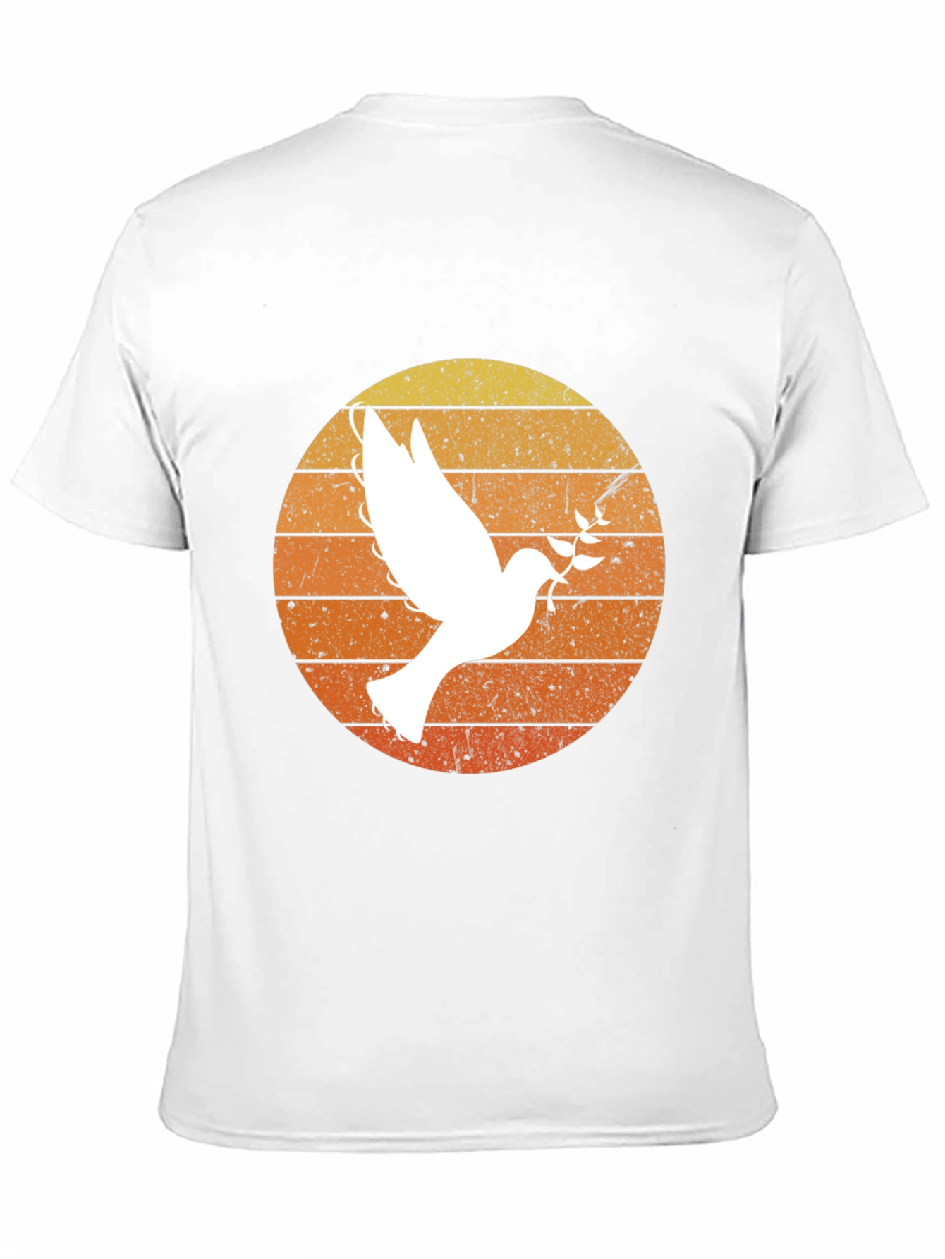 Peace Dove Graphic T-Shirt - Retro Sunset Design
